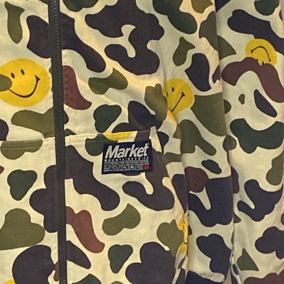Market Market x SMILEY Camo Twill Zip Hoodie (sx XL) Size US XL / EU 56 / 4 - 4 Thumbnail