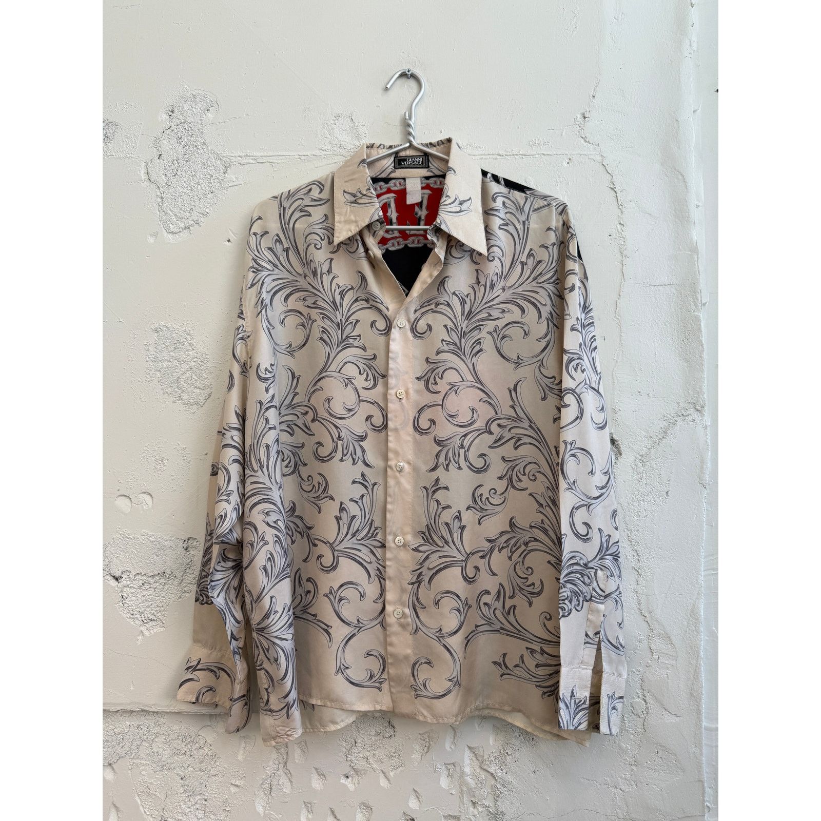Versace Vintage Gianni Versace Graphic Print Silk Button Down Shirt Size US M / EU 48-50 / 2 - 2 Thumbnail