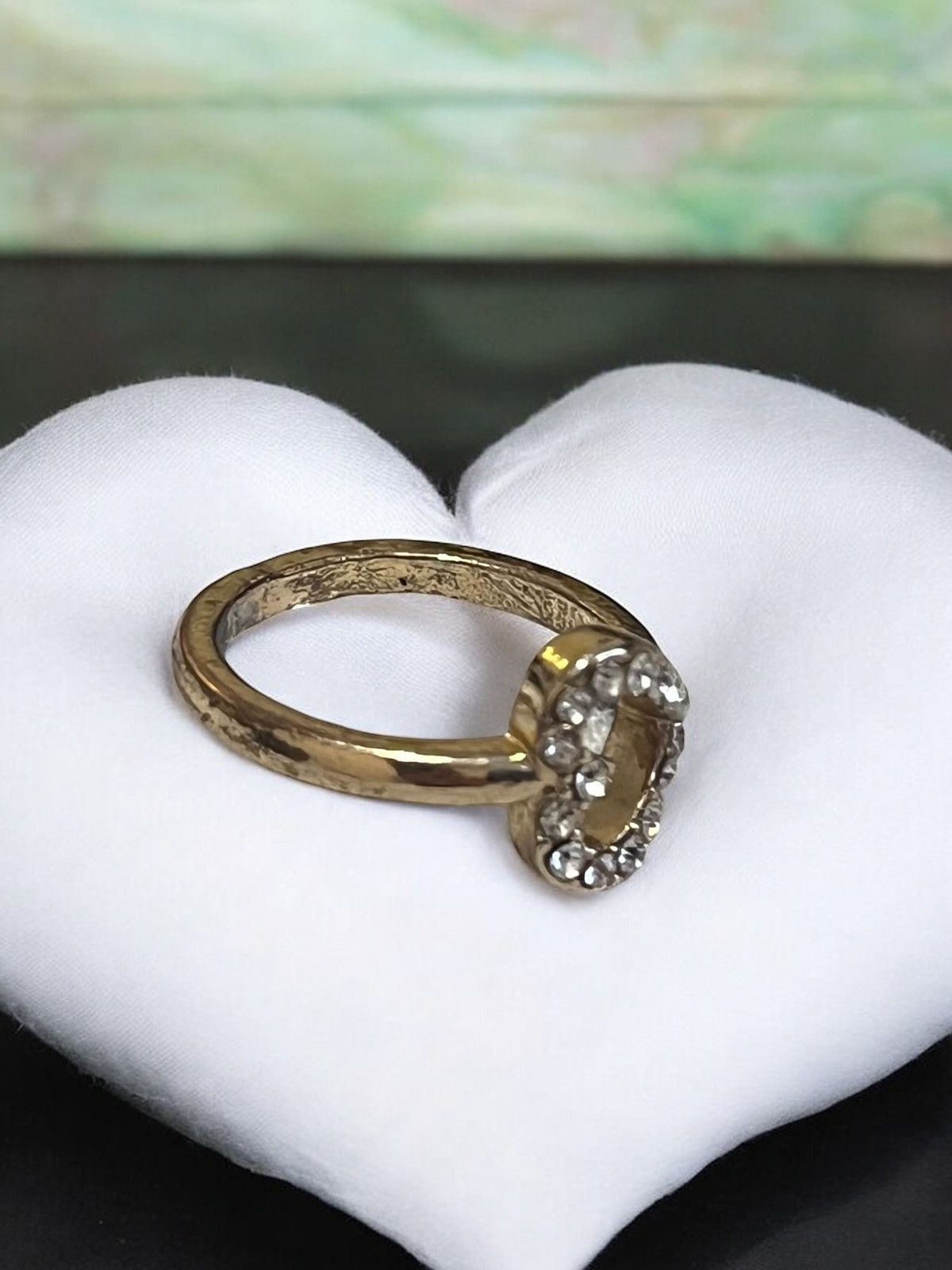 Vintage Radiant Heart-Shaped Gold Tone Ring Size ONE SIZE - 2 Thumbnail