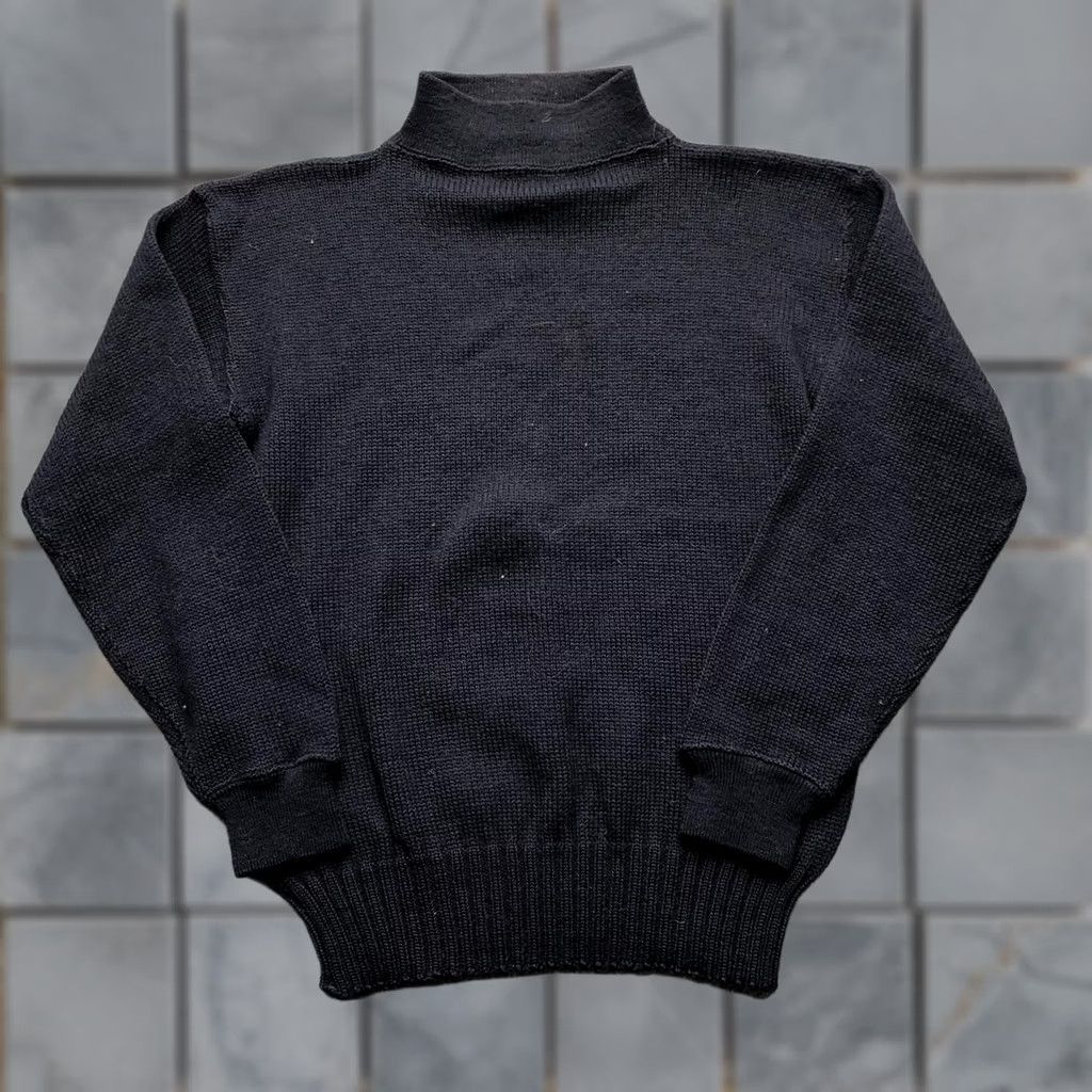 Vintage VINTAGE Blue Wool Sweater Mens Medium Mock Neck Heavyweight Knit Pullover Size US M / EU 48-50 / 2 - 1 Thumbnail