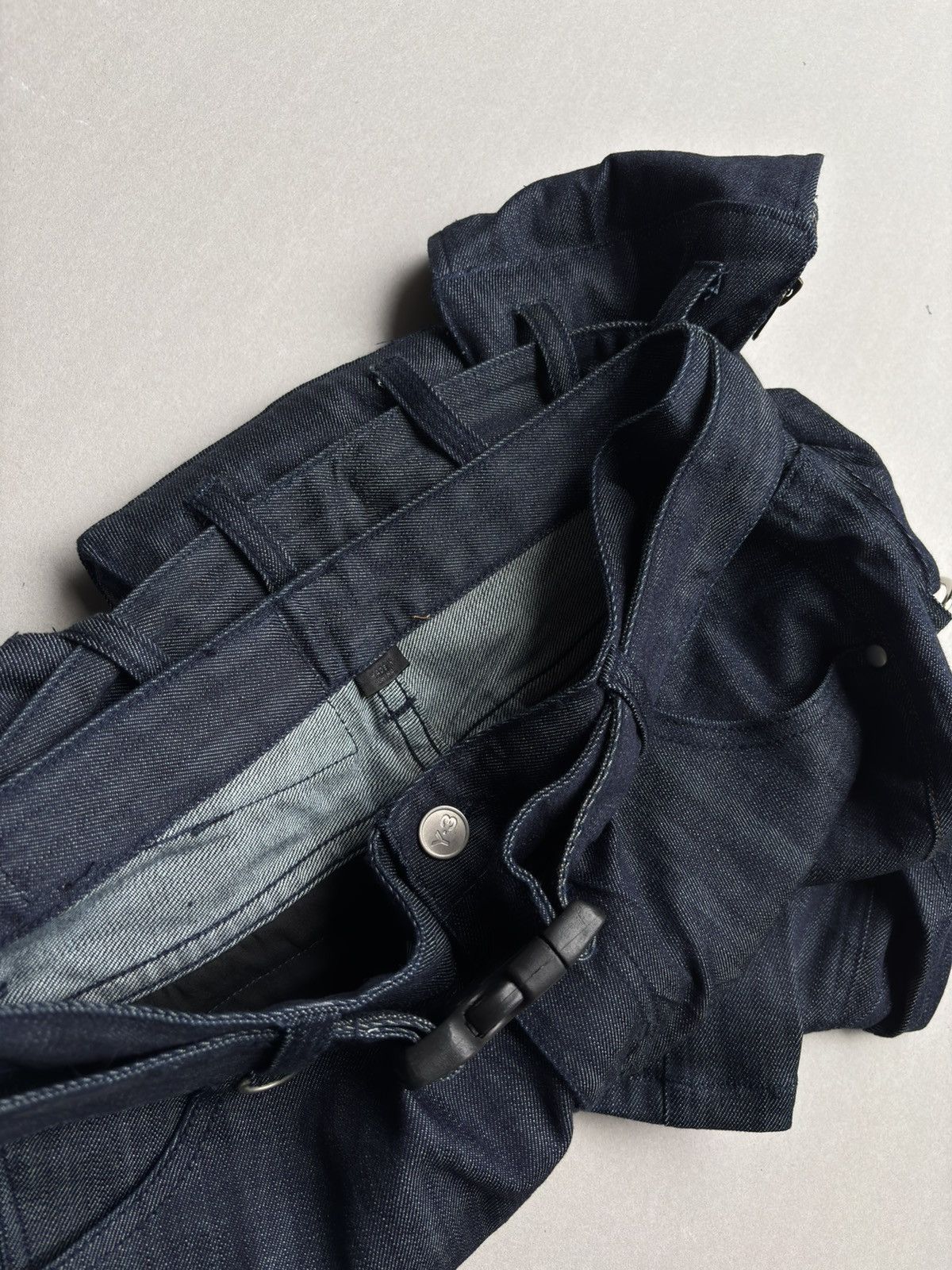 Yohji Yamamoto Y-3 Utility Flare Denim w/ Detachable Belt Bag Size US 27 - 4 Thumbnail