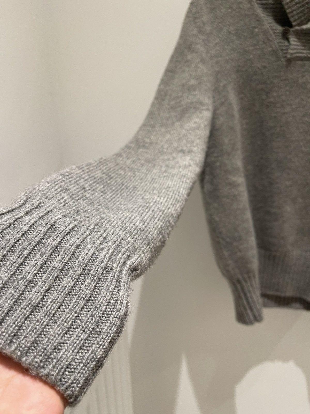 Maison Margiela Maison Margiela Fall 2004 Grey Wool Shawl Collar KnitSweater Size US M / EU 48-50 / 2 - 7 Thumbnail