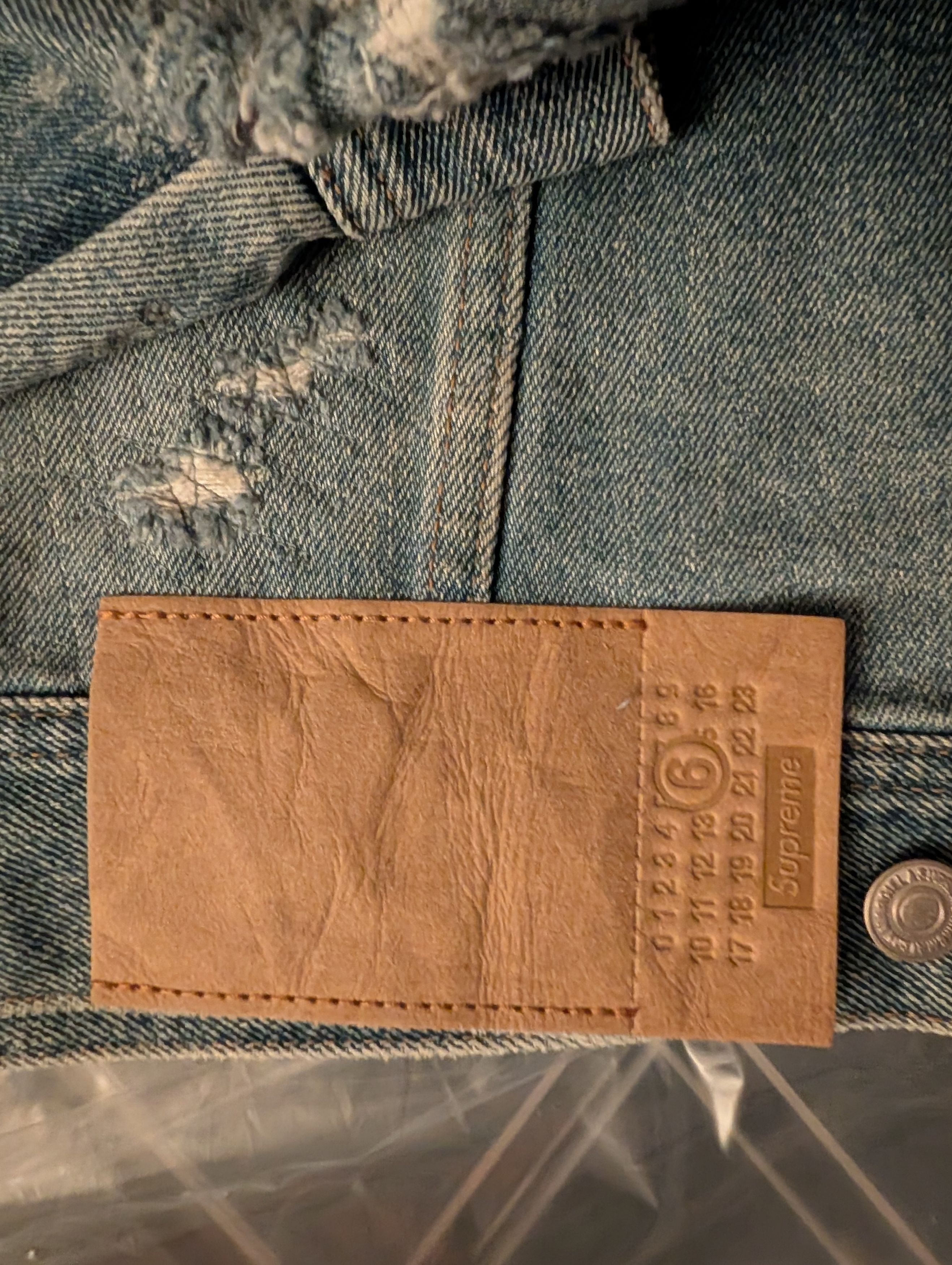 Maison Margiela × Supreme Supreme Margiela MM6 Distressed Denim Trucker Jacket XXL Size US XXL / EU 58 / 5 - 6 Thumbnail