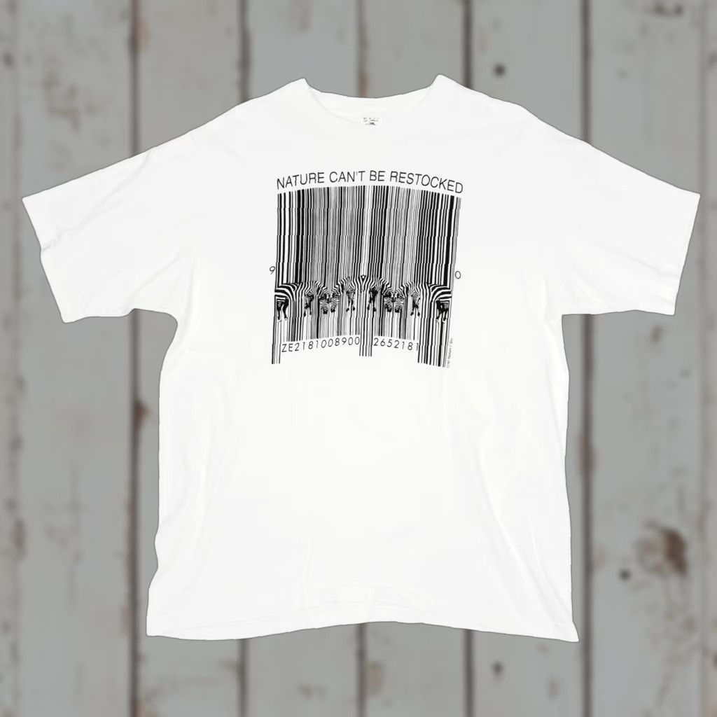 Fruit Of The Loom VINTAGE Zebra T-Shirt XL Unisex Adults 1990s Human-i-Tees Cotton White Short Sleeve Crew Neck Logo Animals Nature 90s Size US XL / EU 56 / 4 - 1 Thumbnail