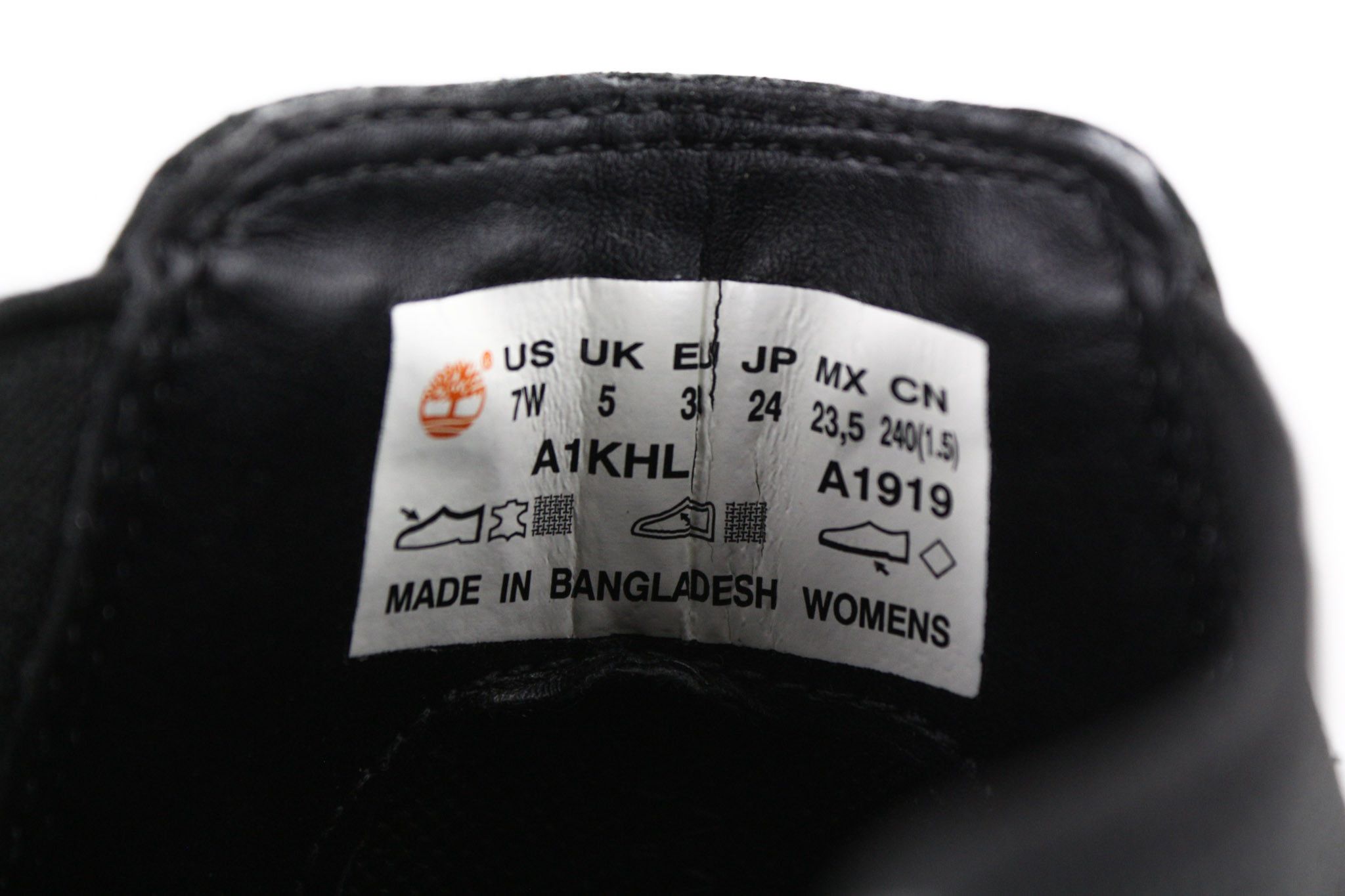 Timberland A1KHL UK5 Black Pull Tab Leather Mid Top Boots 79955 Size US 5.5 / IT 35.5 - 8 Thumbnail