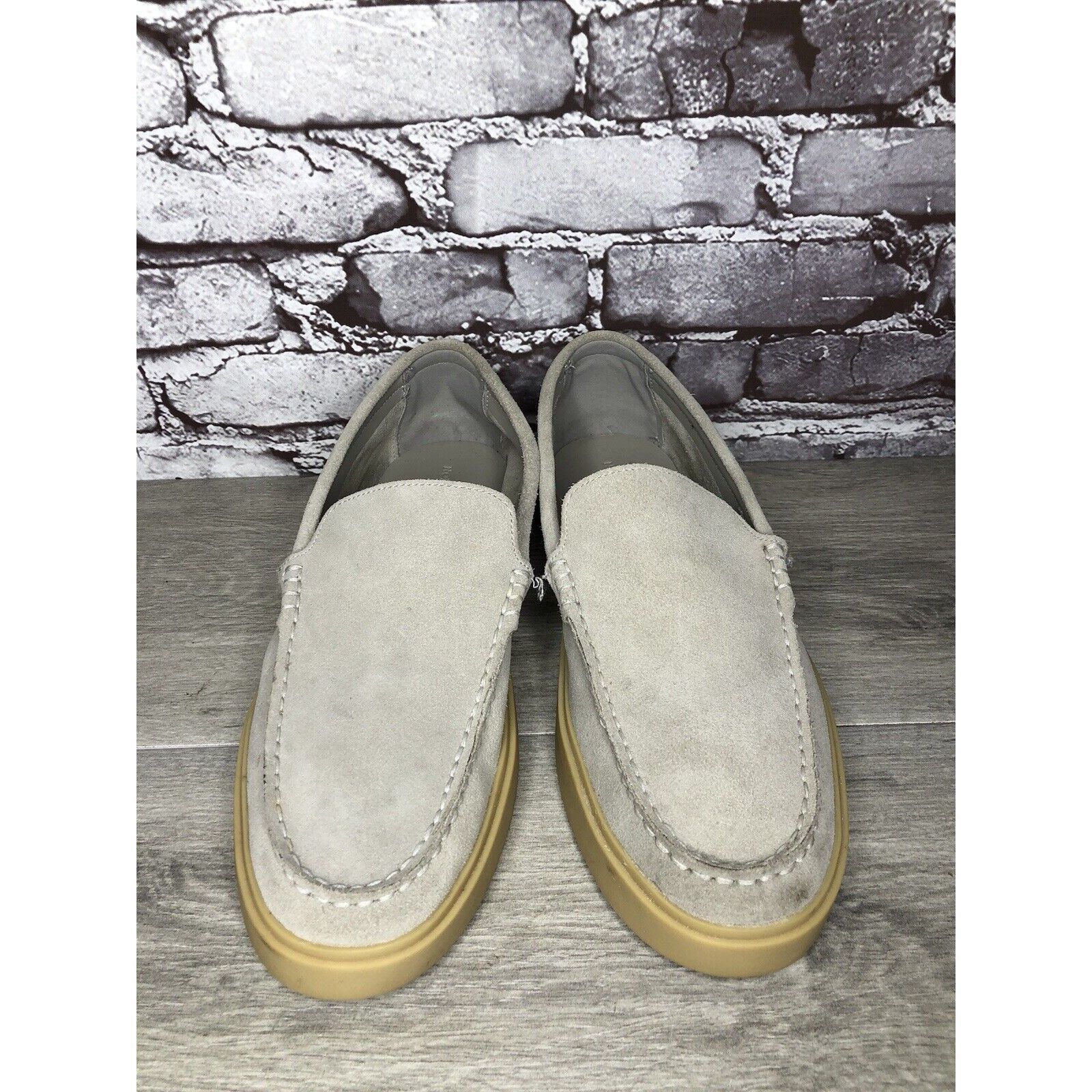 Nordstrom Nordstrom Ortholite NOEZRA-LEA Light Gray Suede Loafers Shoe Size US 11 / EU 44 - 12 Thumbnail