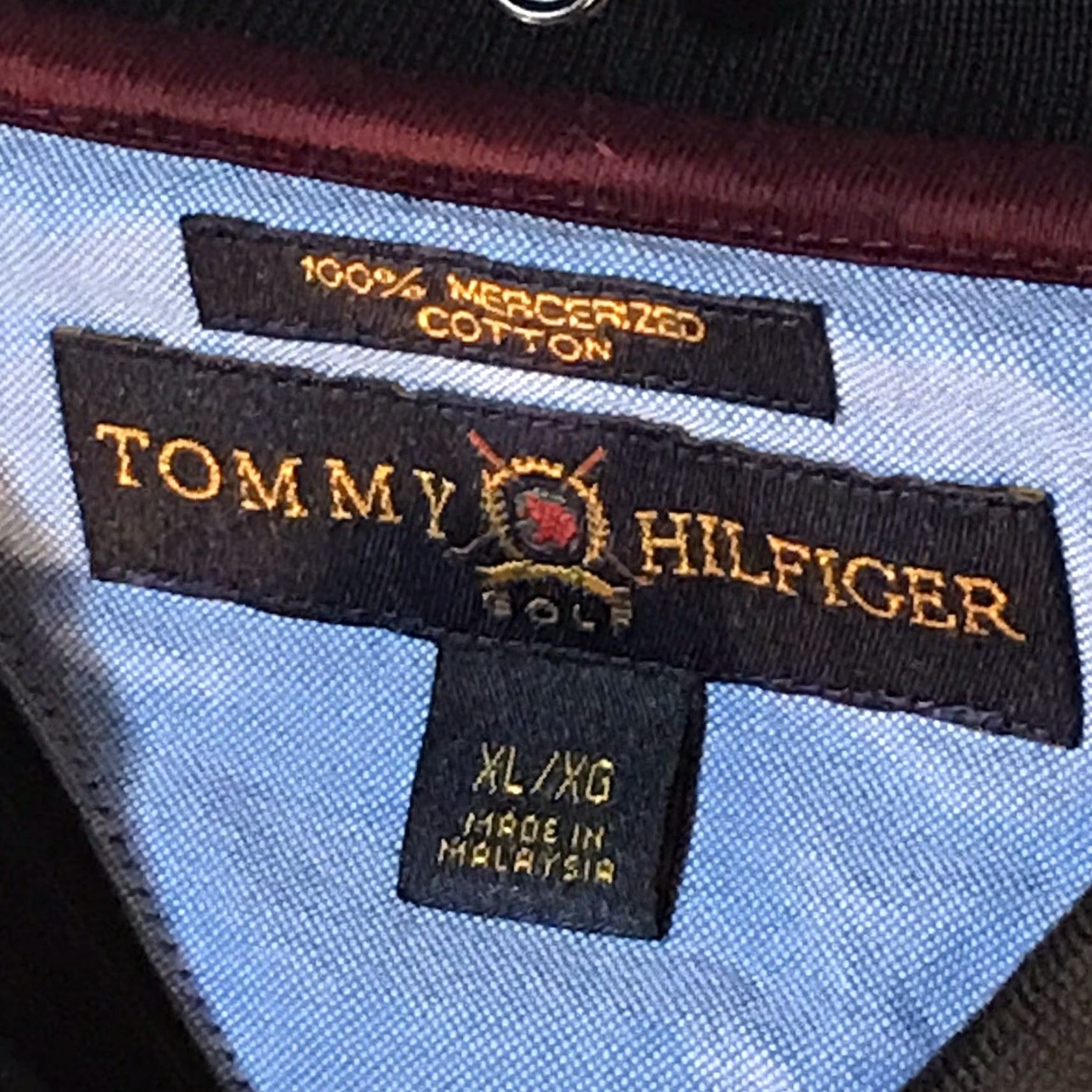 Tommy Hilfiger VINTAGE Tommy Hilfiger Golf Polo Shirt Men XL Black Gray Stripes Long Sleeve 100% Cotton Size US XL / EU 56 / 4 - 3 Thumbnail