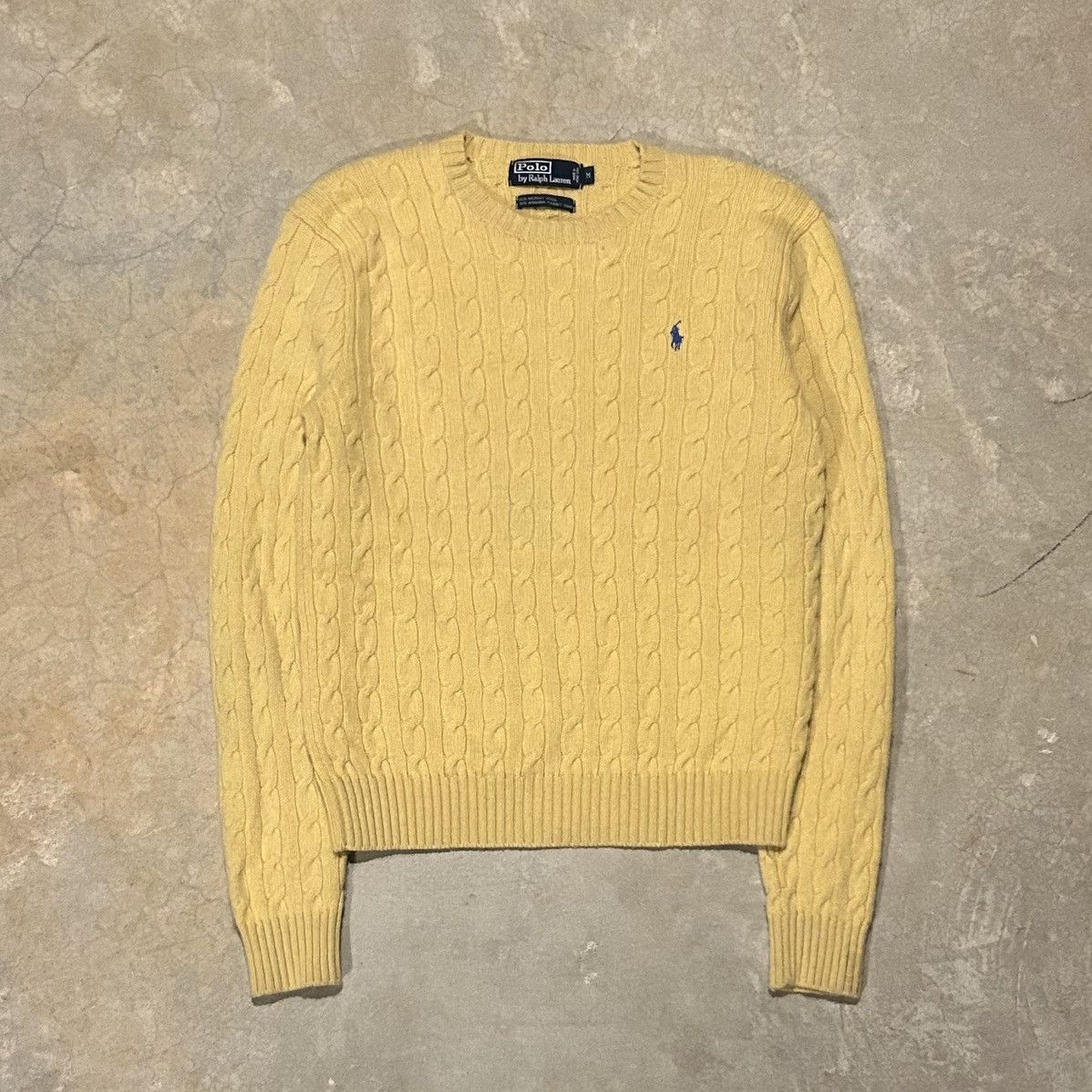 Vintage 90s Polo Ralph Lauren Cable Knit Angora Sweater Rare
