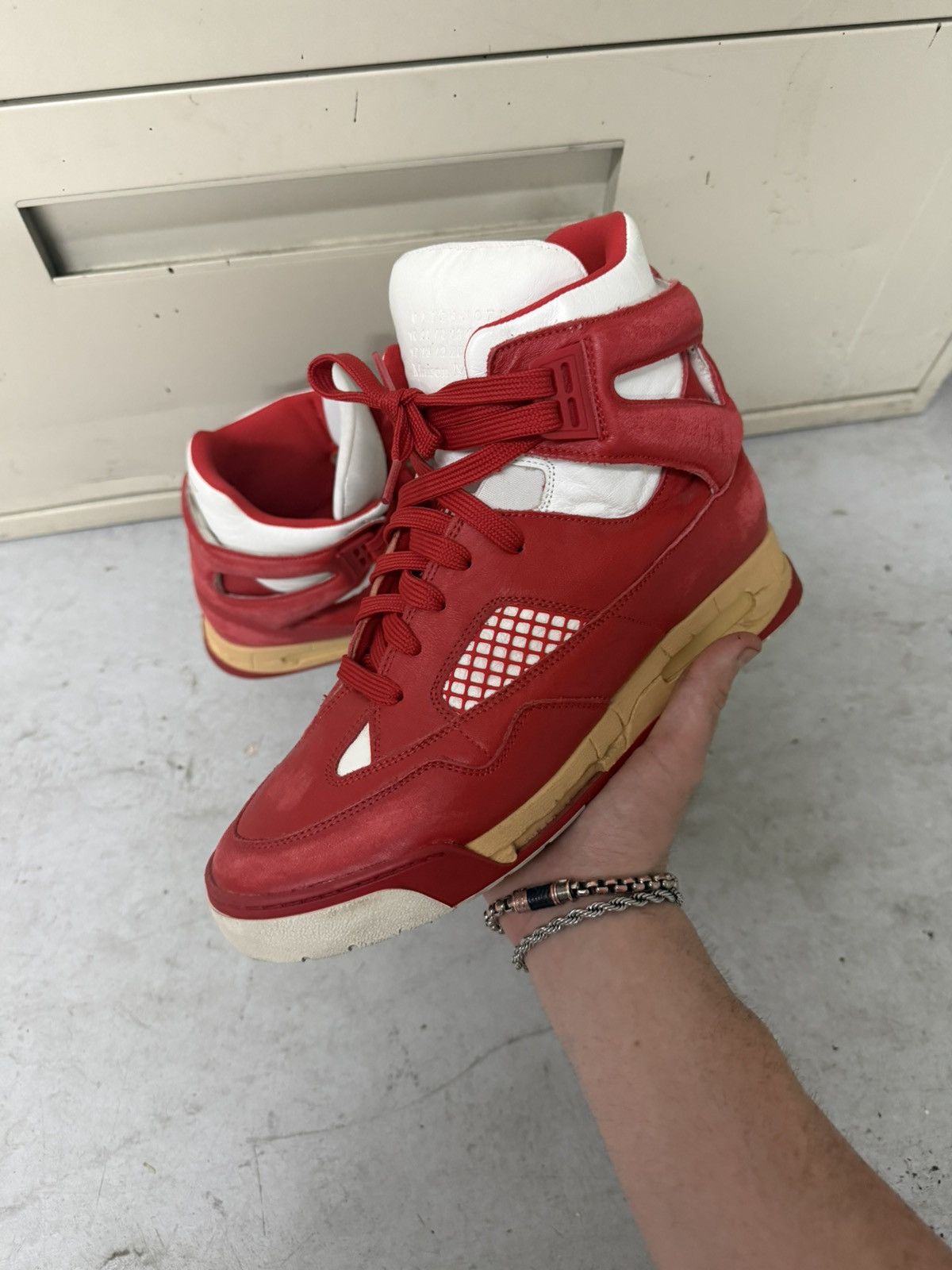 Maison Margiela Maison Margirla DDSTCK Hightop Red Size US 9 / EU 42 - 4 Thumbnail