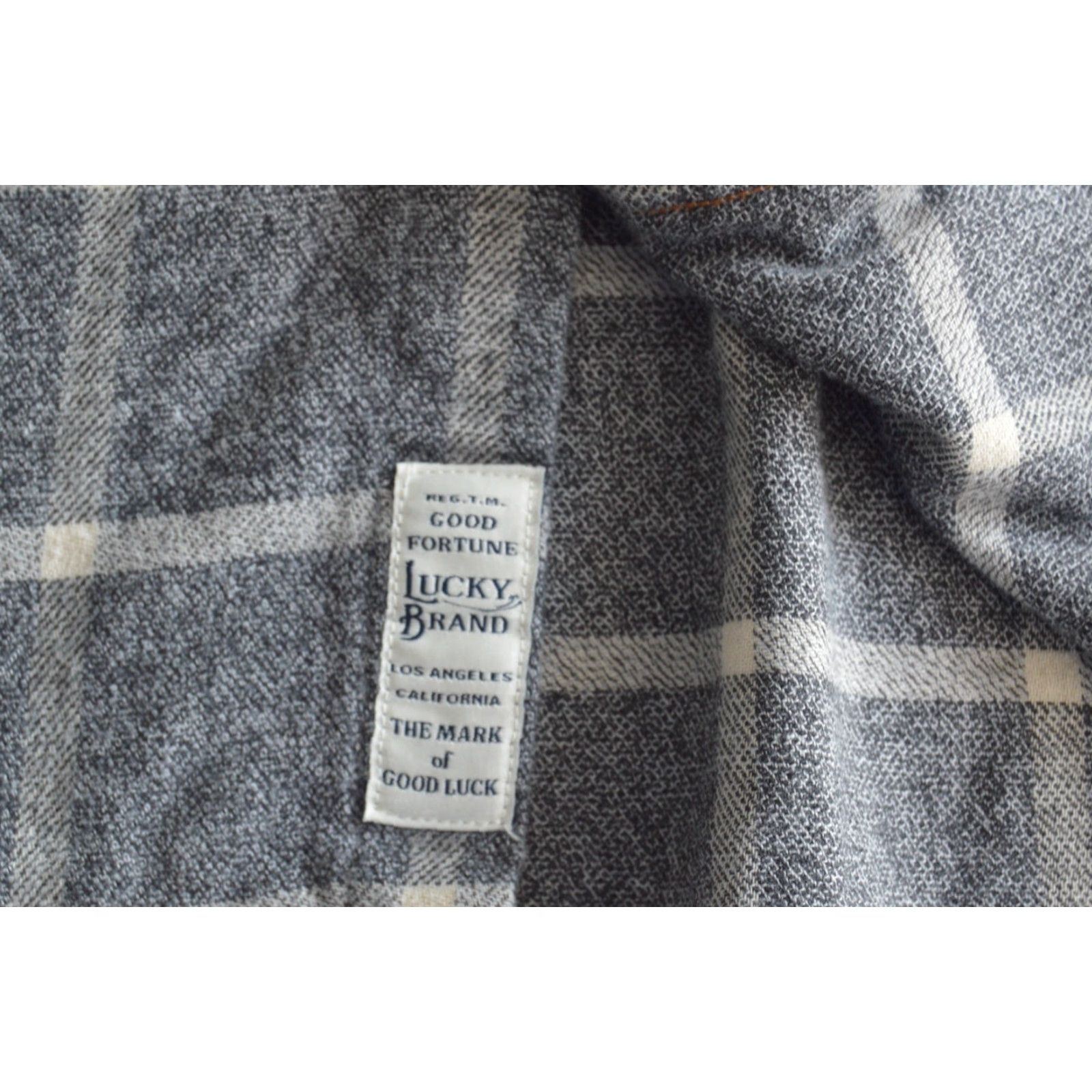 Lucky Brand VINTAGE Lucky Brand Saturday Stretch Snap Western Plaid Flannel Shirt Men's Large Gray Size US L / EU 52-54 / 3 - 5 Thumbnail