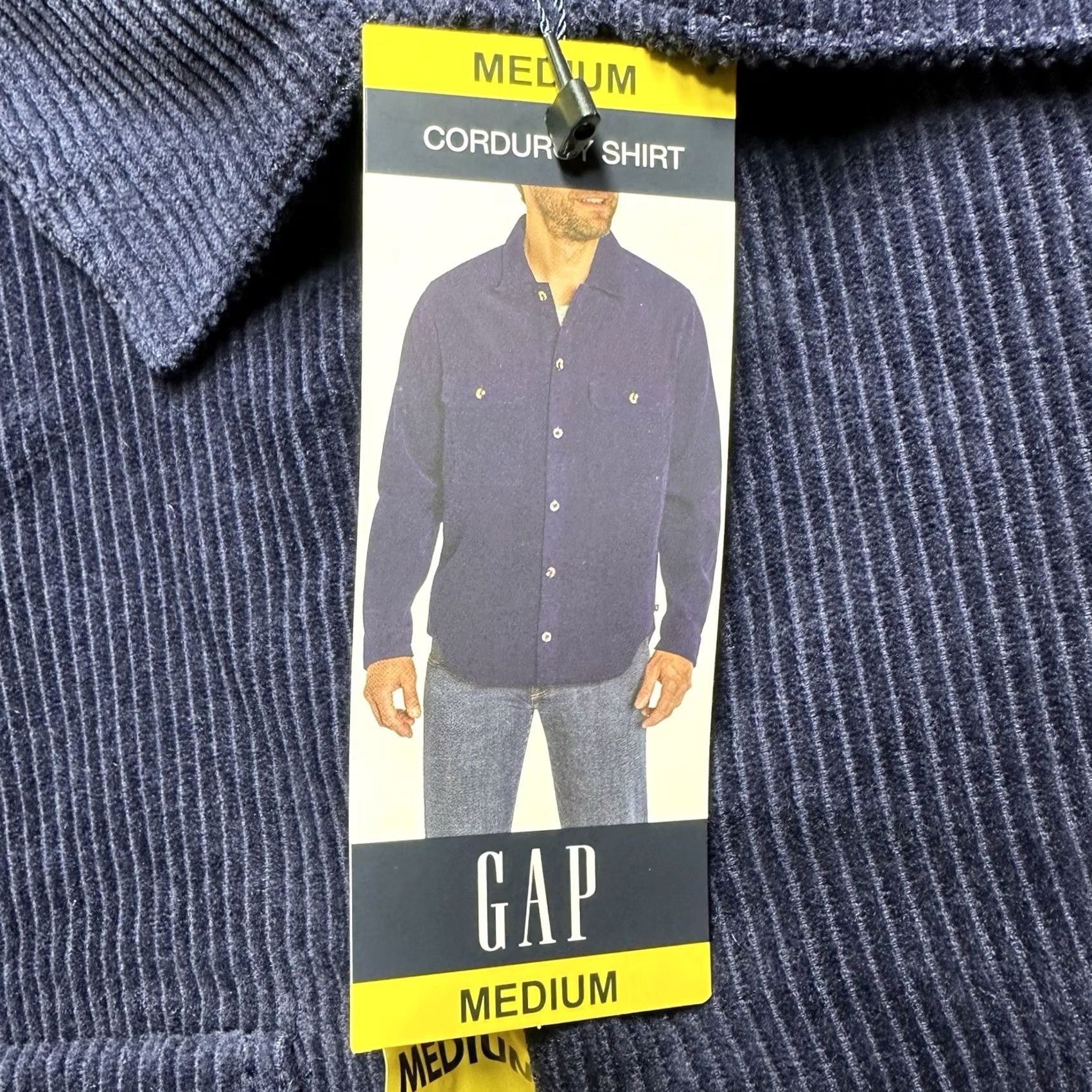 Gap GAP Shirt Mens Medium Navy Blue Button Up Corduroy Long Sleeve Size US M / EU 48-50 / 2 - 4 Thumbnail