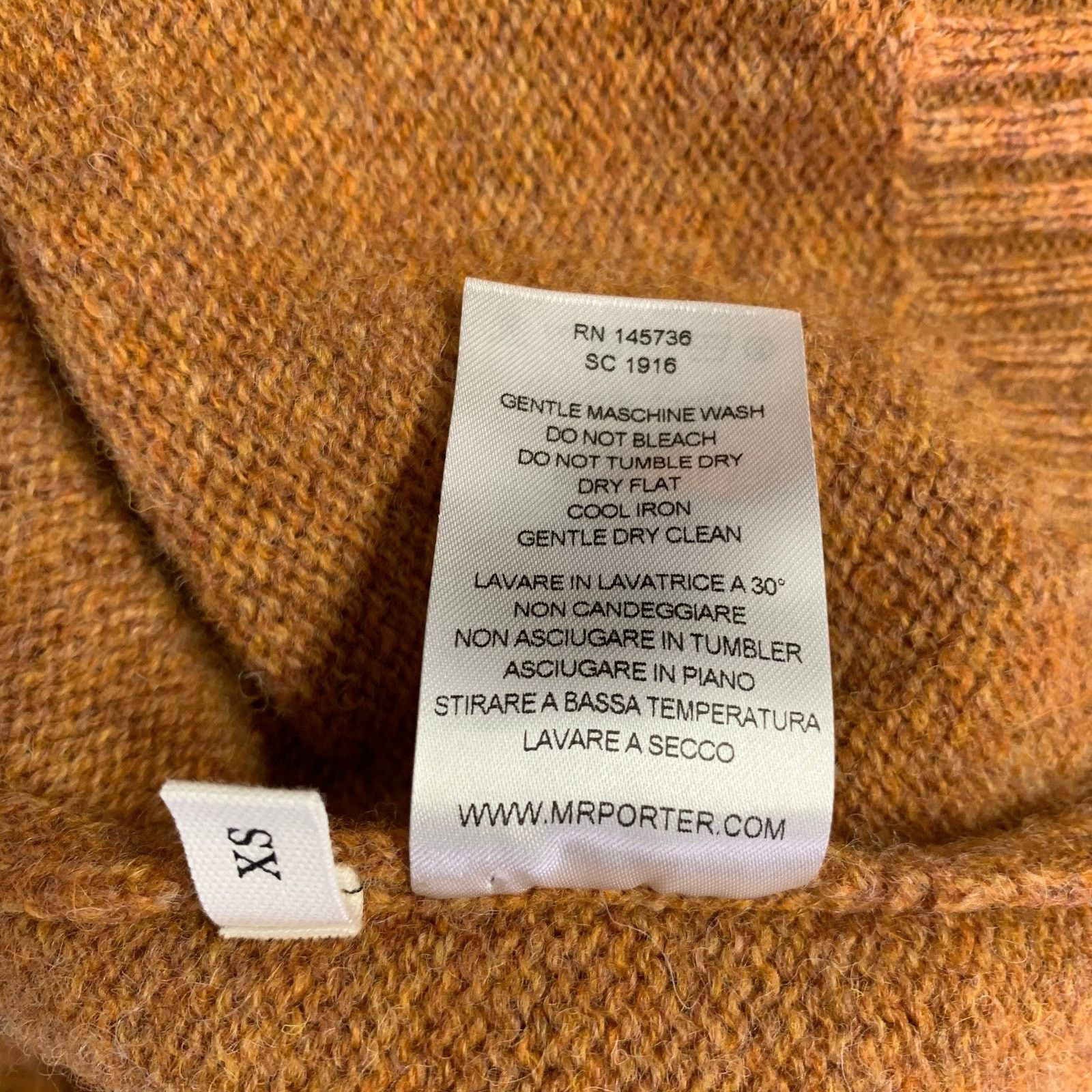 Other MR. PORTER Size XS Orange Camel Wool Crew Neck Sweater Size US XS / EU 42 / 0 - 7 Thumbnail