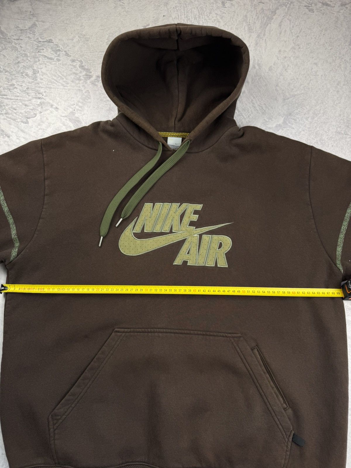 Nike × Vintage NIKE AIR MAX BROWN VINTAGE CENTER LOGO OVERSIZE BOXY HOODIE Size US XXL / EU 58 / 5 - 10 Thumbnail