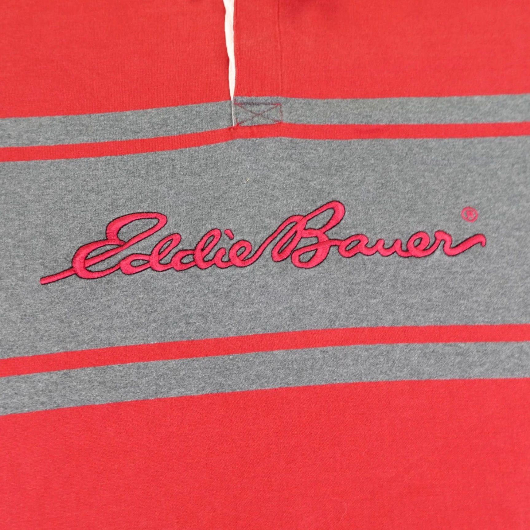 Eddie Bauer VINTAGE Eddie Bauer Polo Shirt Mens L Red Gray White EB Tek Rugby Contrast Polo Shirt 90s Outdoor Mens Size US L / EU 52-54 / 3 - 3 Thumbnail