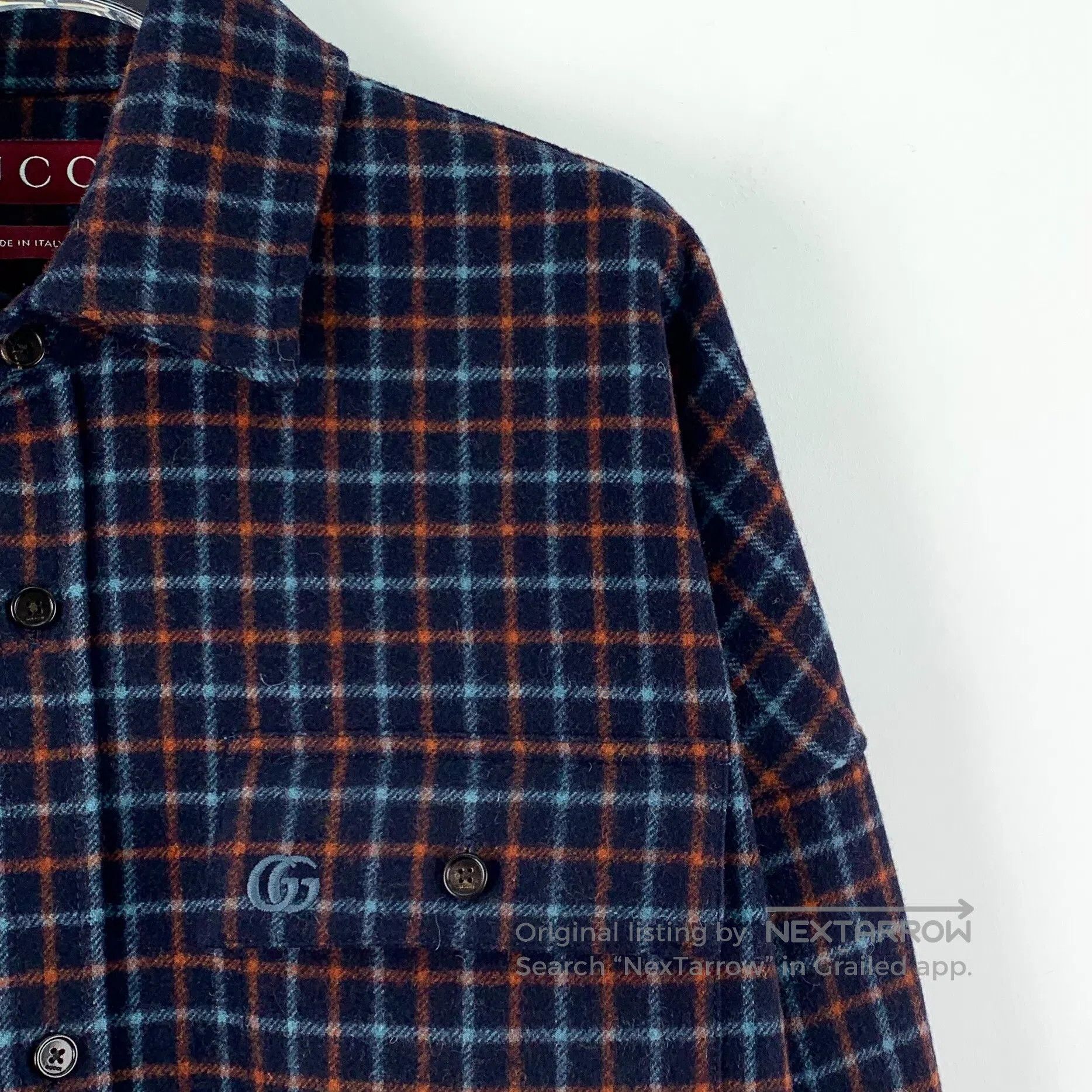 Gucci Guicci Multicolor double G embroidery plaid wool lapel sin Size US S / EU 44-46 / 1 - 3 Thumbnail