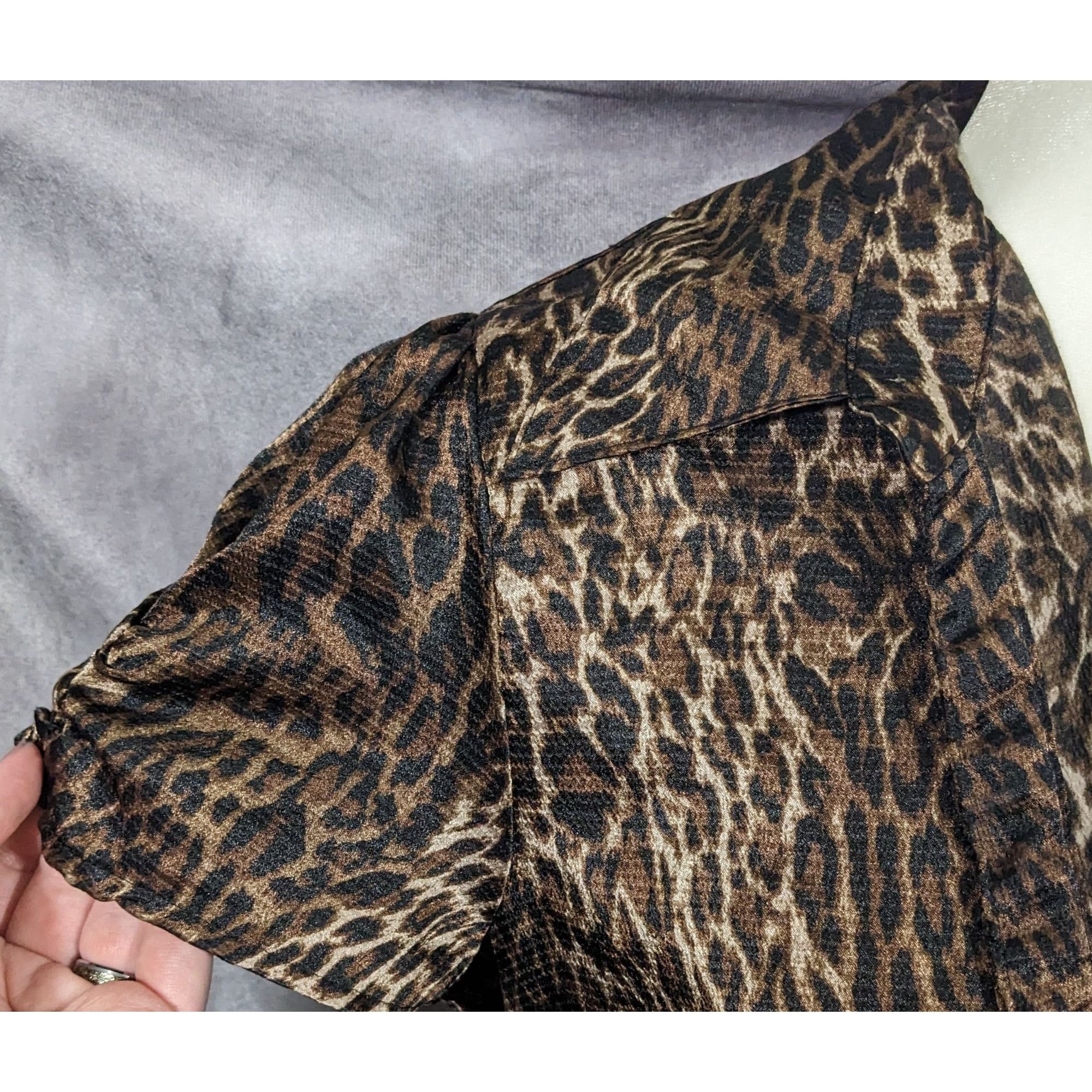 Apt. 9 Apt 9 Brown And Black Leopard Print Blouse Size XL / US 12-14 / IT 48-50 - 8 Thumbnail