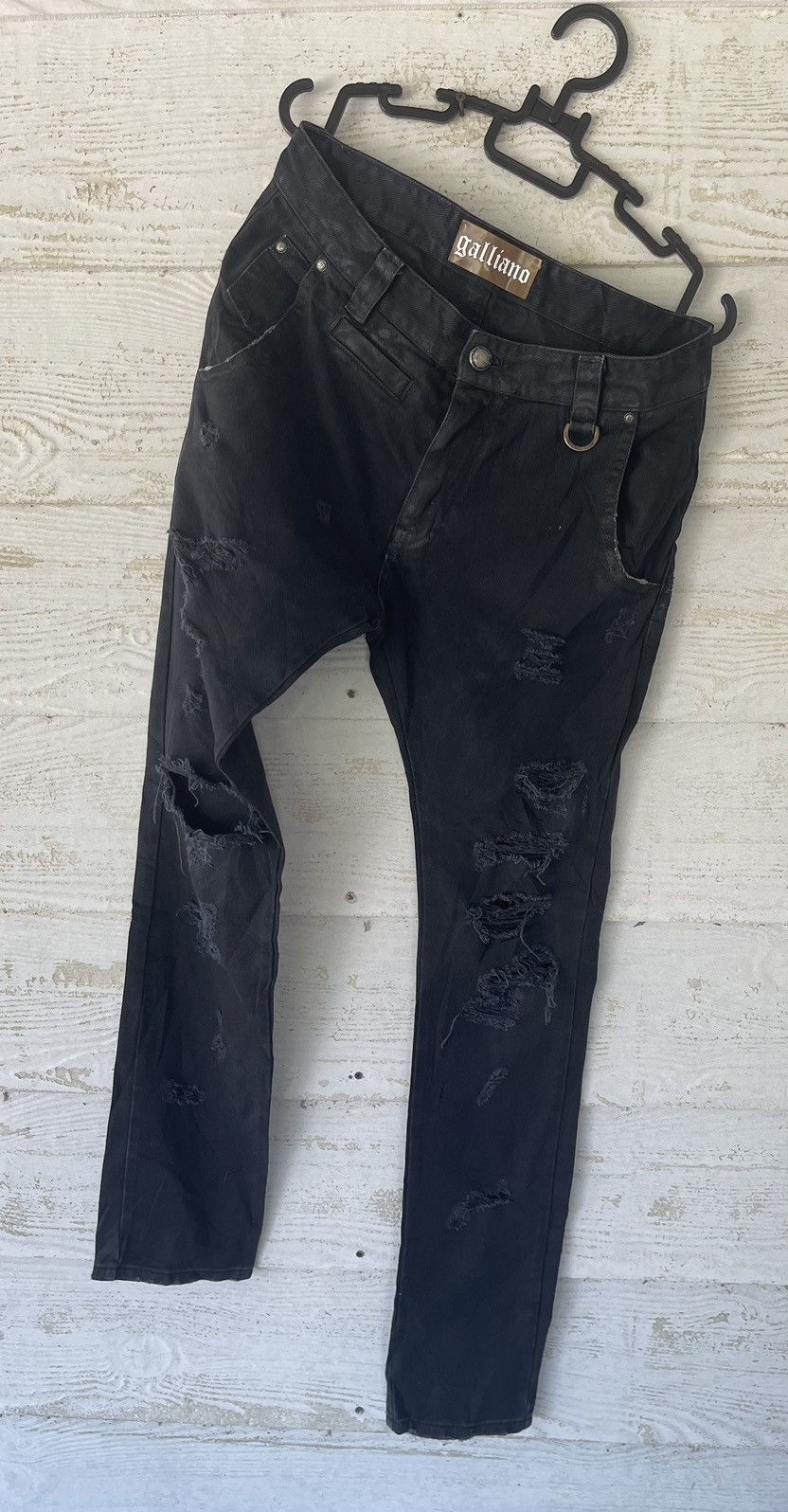 image of Distressed Denim john Galliano Denim Destress Black Italy, Men's (Size 31)
