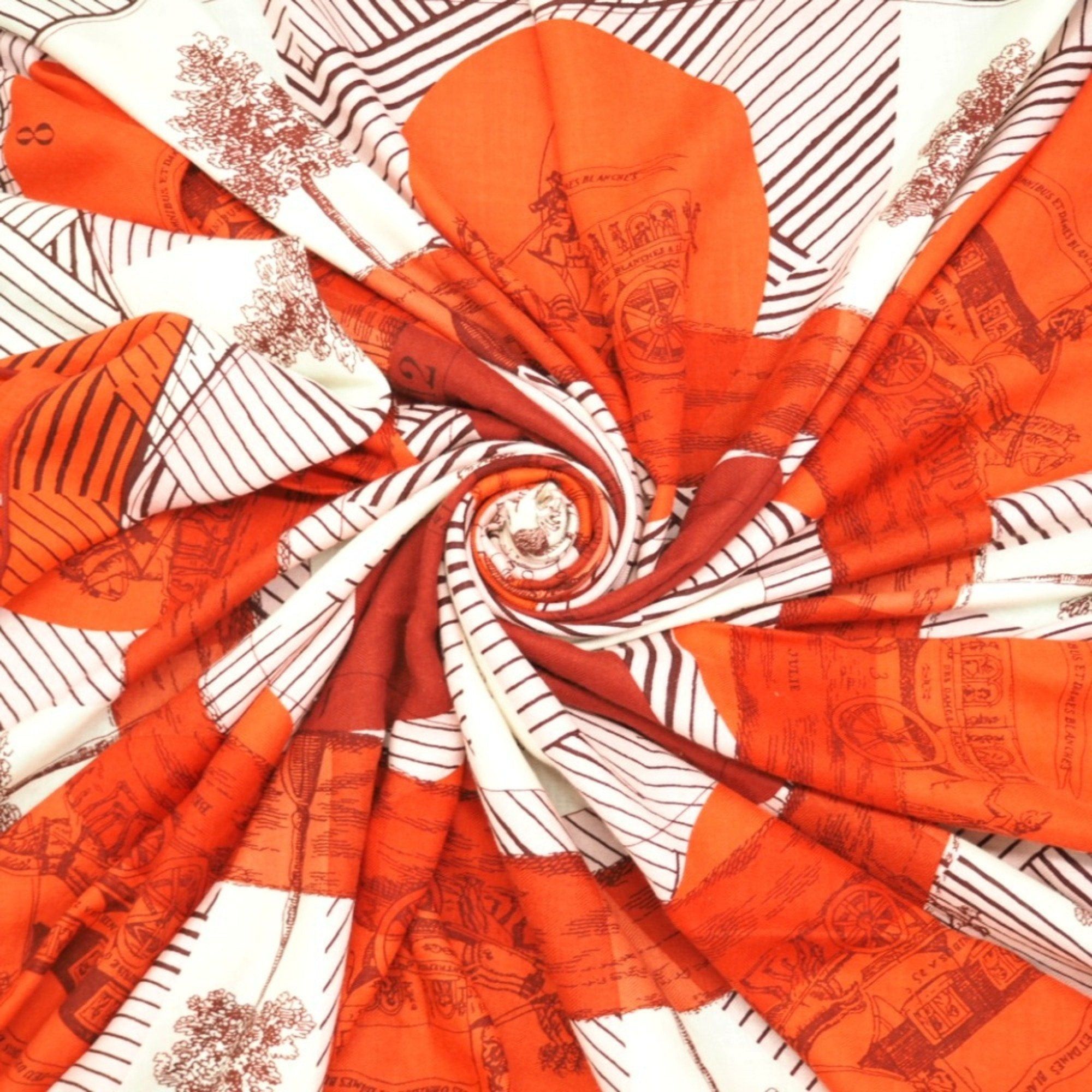 image of Hermes 140 Jeu Des Omnibus Et Dames Blanches Omnibust White Lady Game Scarf Red Ladies, Women's