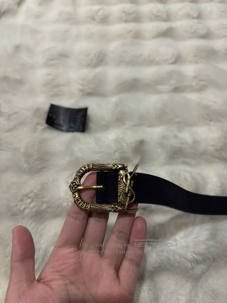 Saint Laurent Paris Saint Laurent Paris size 85 Black and Gold Logo Belt Size ONE SIZE - 2 Thumbnail