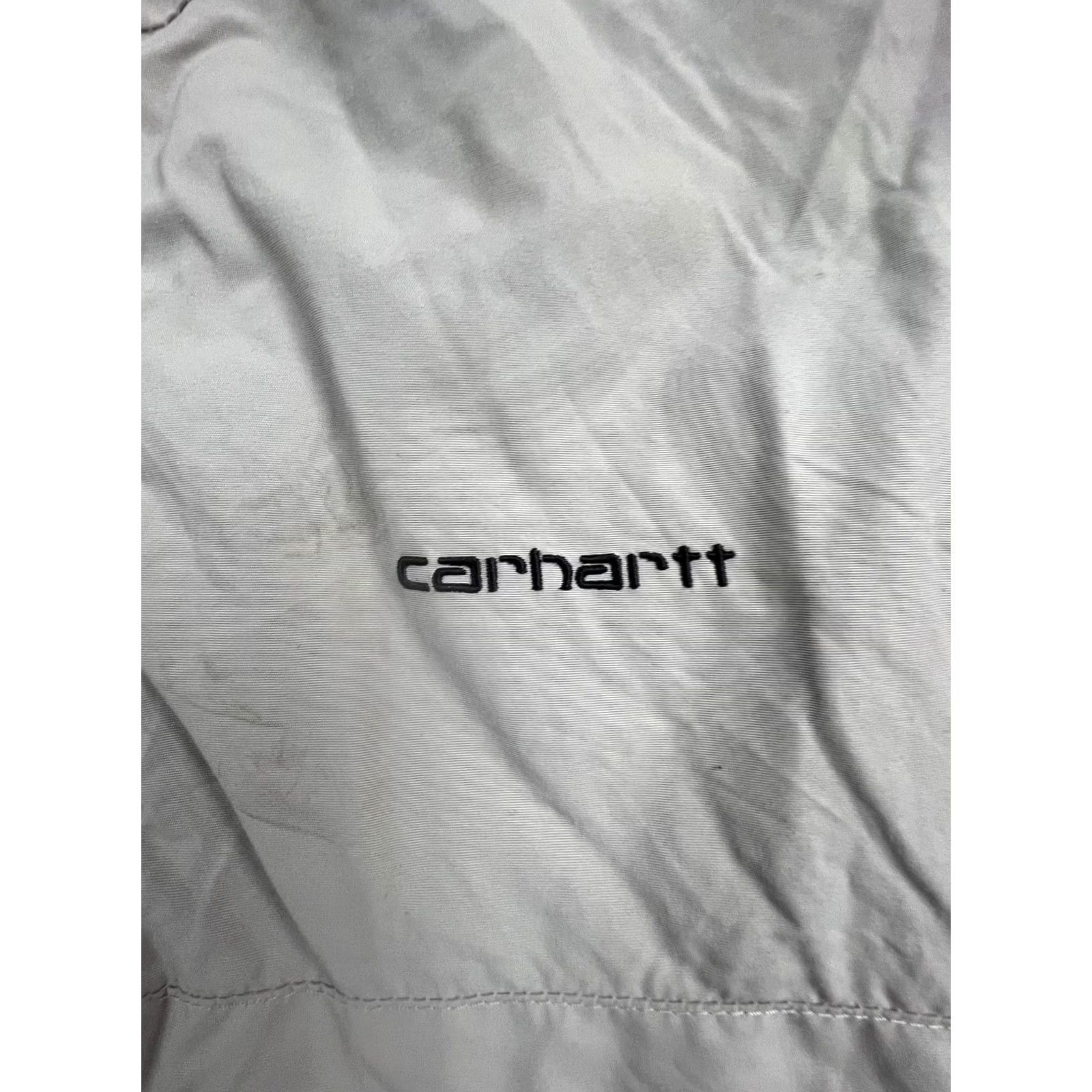 Carhartt Carhartt Jacket Mens Nylon Hooded Pullover Anorak Fleece Lined Outdoor Winter Mid-Length Beige Zip Pockets Logo Size US M / EU 48-50 / 2 - 4 Thumbnail