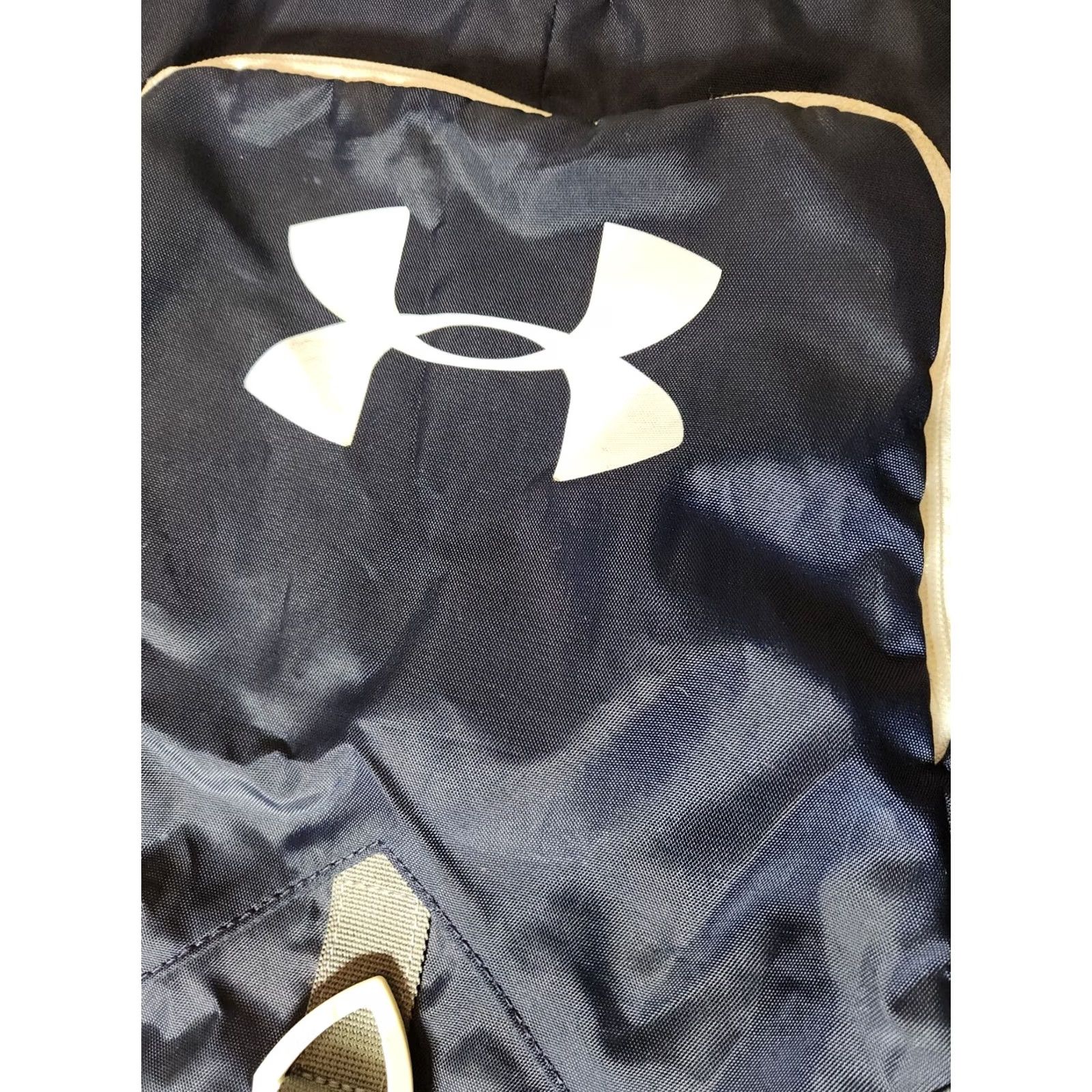 Under Armour Under Armour SackPack Undeniable Drawstring Backpack 19" Navy Gray Zips 19" Men Large Gray Bag Dimensions: 19 in by 19 in Size ONE SIZE - 2 Thumbnail