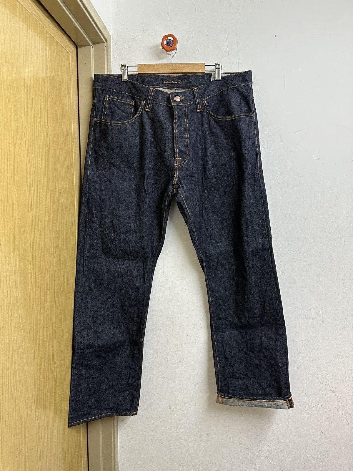 image of If Six Was Nine Authentic Nudie Jeans Big (38) Like New Denim in Blue, Men's