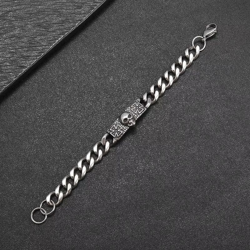 Jewelry Gothic Knight's Cross Skull BraceleT Size ONE SIZE - 4 Thumbnail