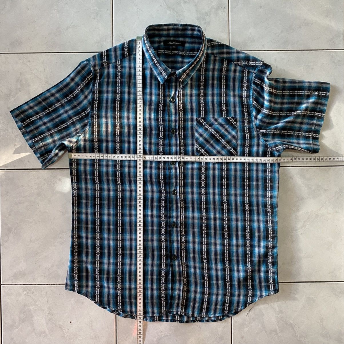 Mind Games Mind Games Vintage Mad Season Blue Plaid Short Sleeve Shirt Size US XL / EU 56 / 4 - 17 Thumbnail