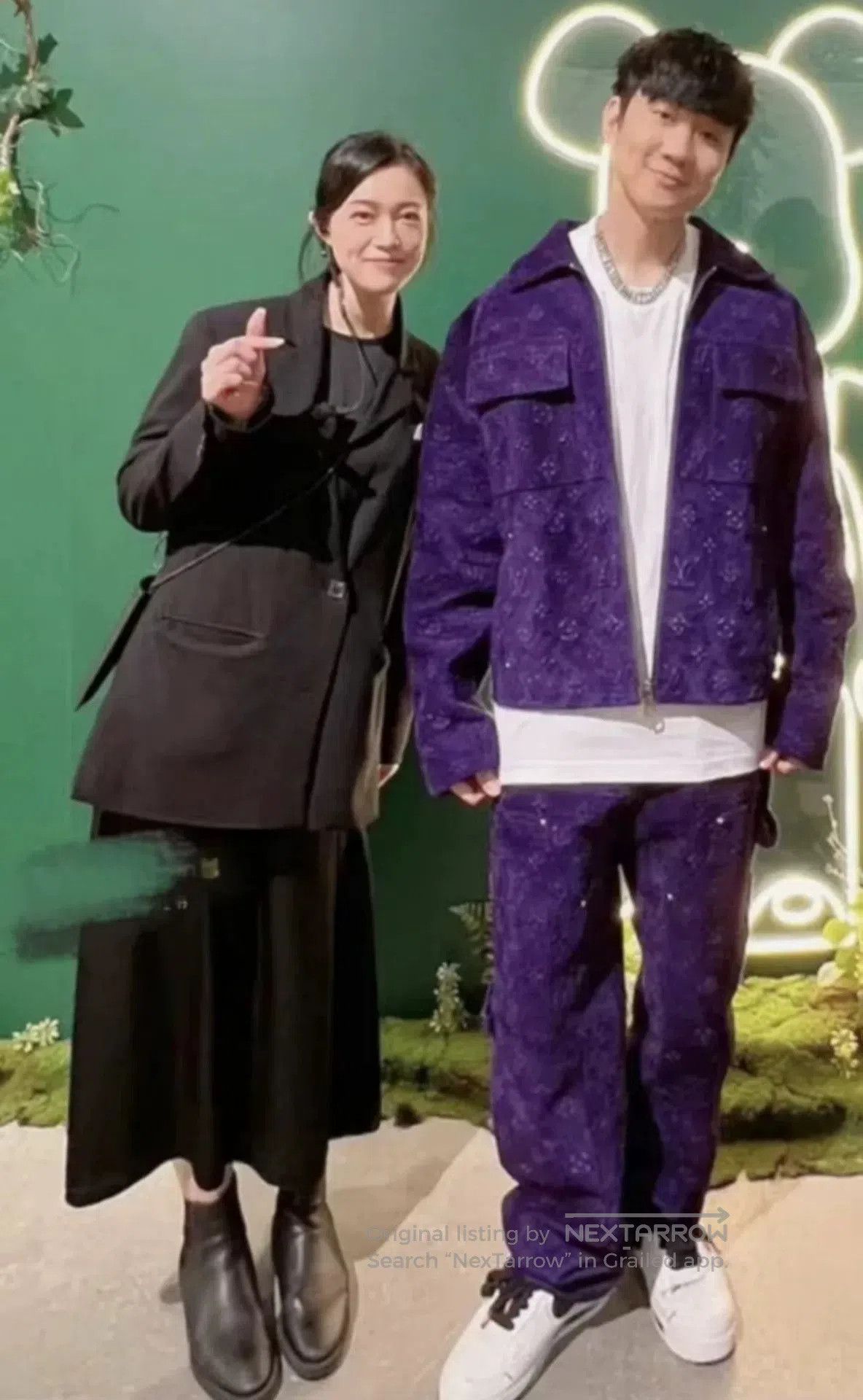 Louis Vuitton LV Purple Monogram Leather Jacket & Pants Set. Size US M / EU 48-50 / 2 - 8 Thumbnail