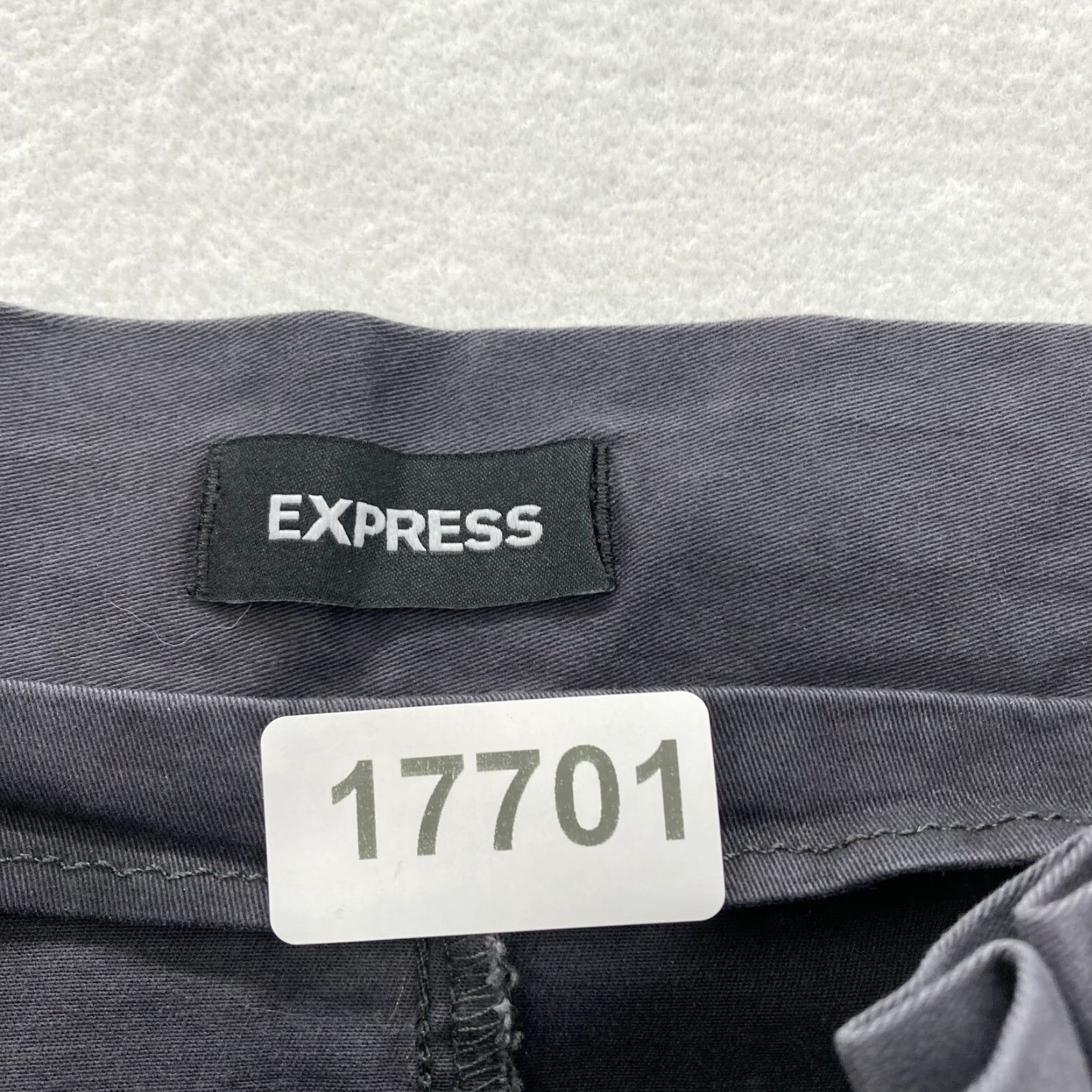 Express EXPRESS Paperbag Pants Women's 10 Gray Stretch Fabric High Rise Ankle Tie Waist Size 32" / US 10 / IT 46 - 4 Thumbnail