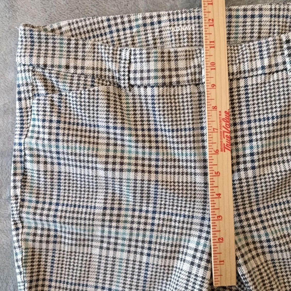 Old Navy VINTAGE? No — Old Navy Pixie Cropped Pants Womens Size 14 Gray Plaid Stretch Pockets 34x24.5 Size 36" / US 14 / IT 50 - 4 Thumbnail