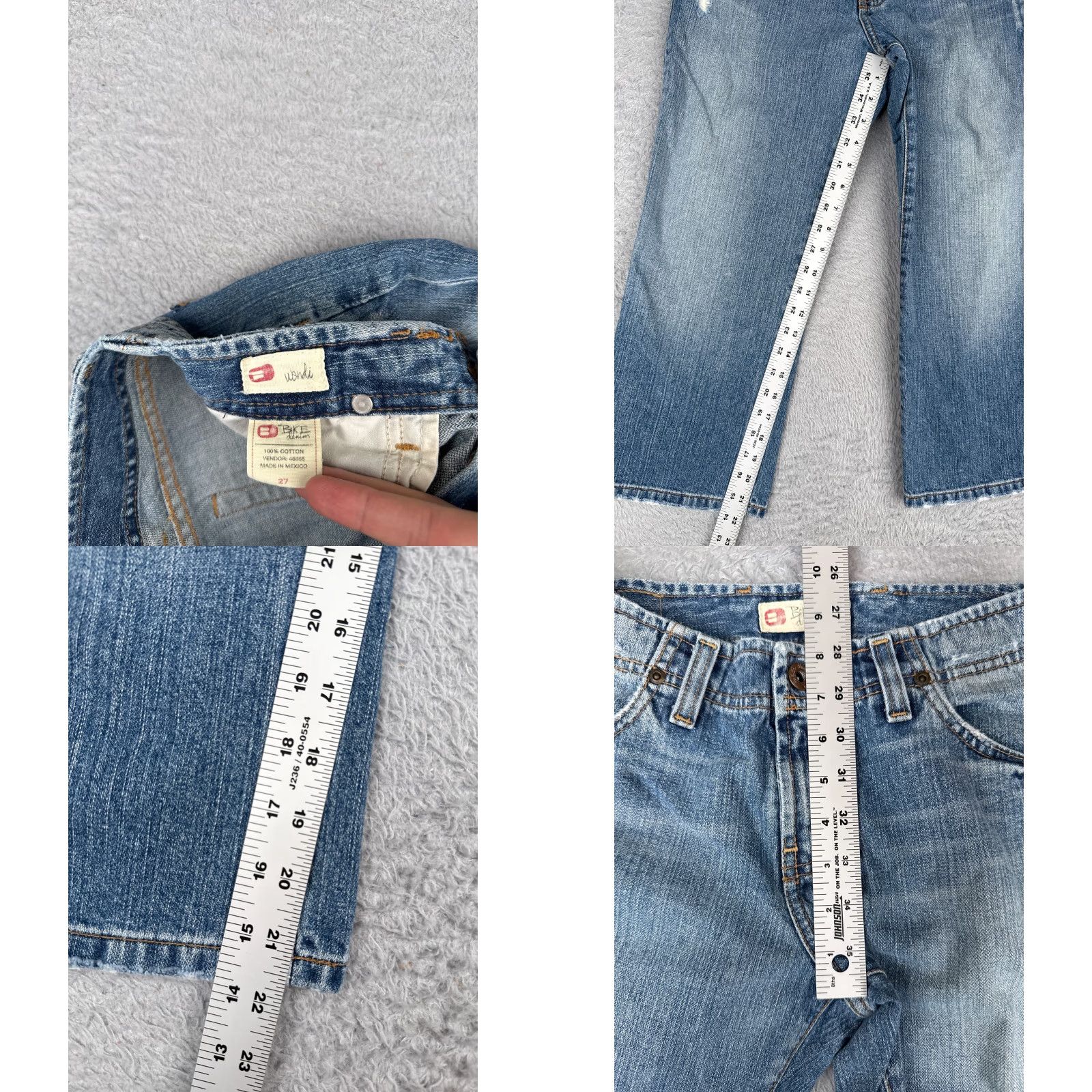 Vintage BKE Jeans Women Capri 27x22 Blue Denim Distressed Low Rise Buckle Model Lucky Brand Womens Jeans 27 Size 27" / US 4 / IT 40 - 8 Thumbnail