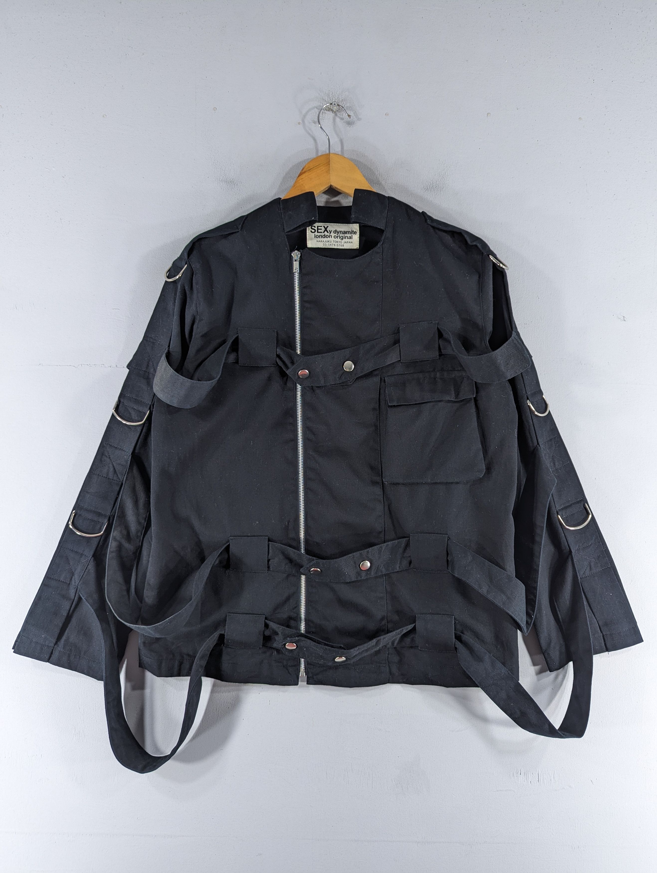 image of Archival Clothing x If Six Was Nine Sexy Dynamite Punk Crazy Bondage Asylum Design Jacket in Black 
