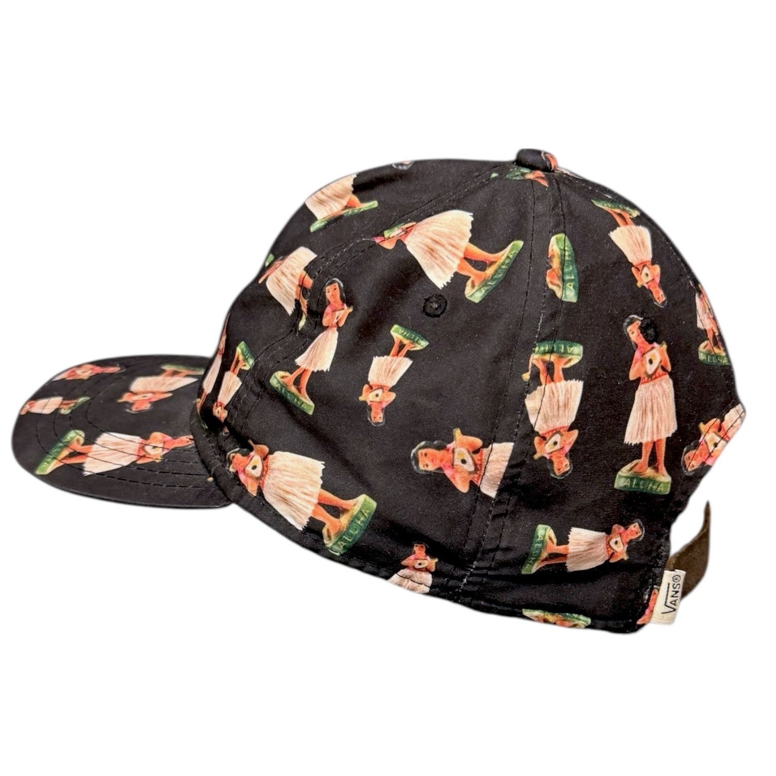 Vans Vans 5 Panel Hawaiian Hula Girl Print Black Hat Strap Cap OS Size ONE SIZE - 2 Thumbnail