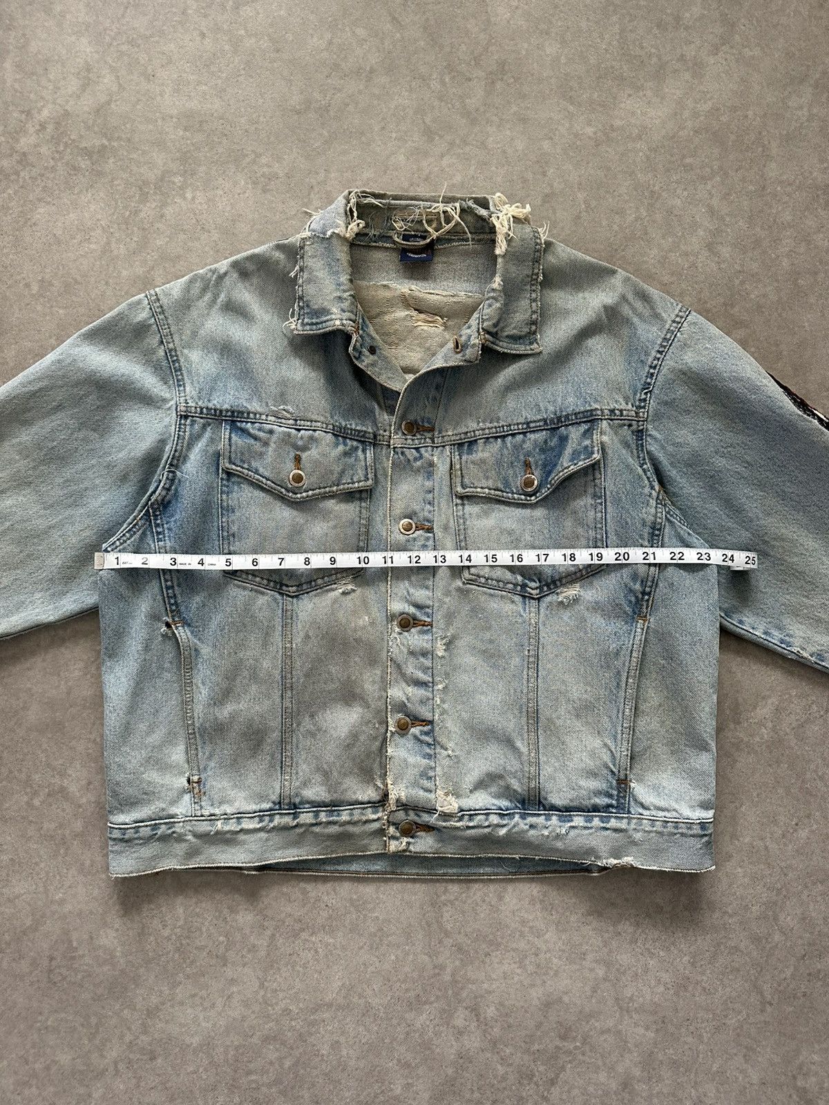 Vintage Vintage Sting Denim Jacket Thrashed Distressed Unique Rare Size US L / EU 52-54 / 3 - 7 Thumbnail