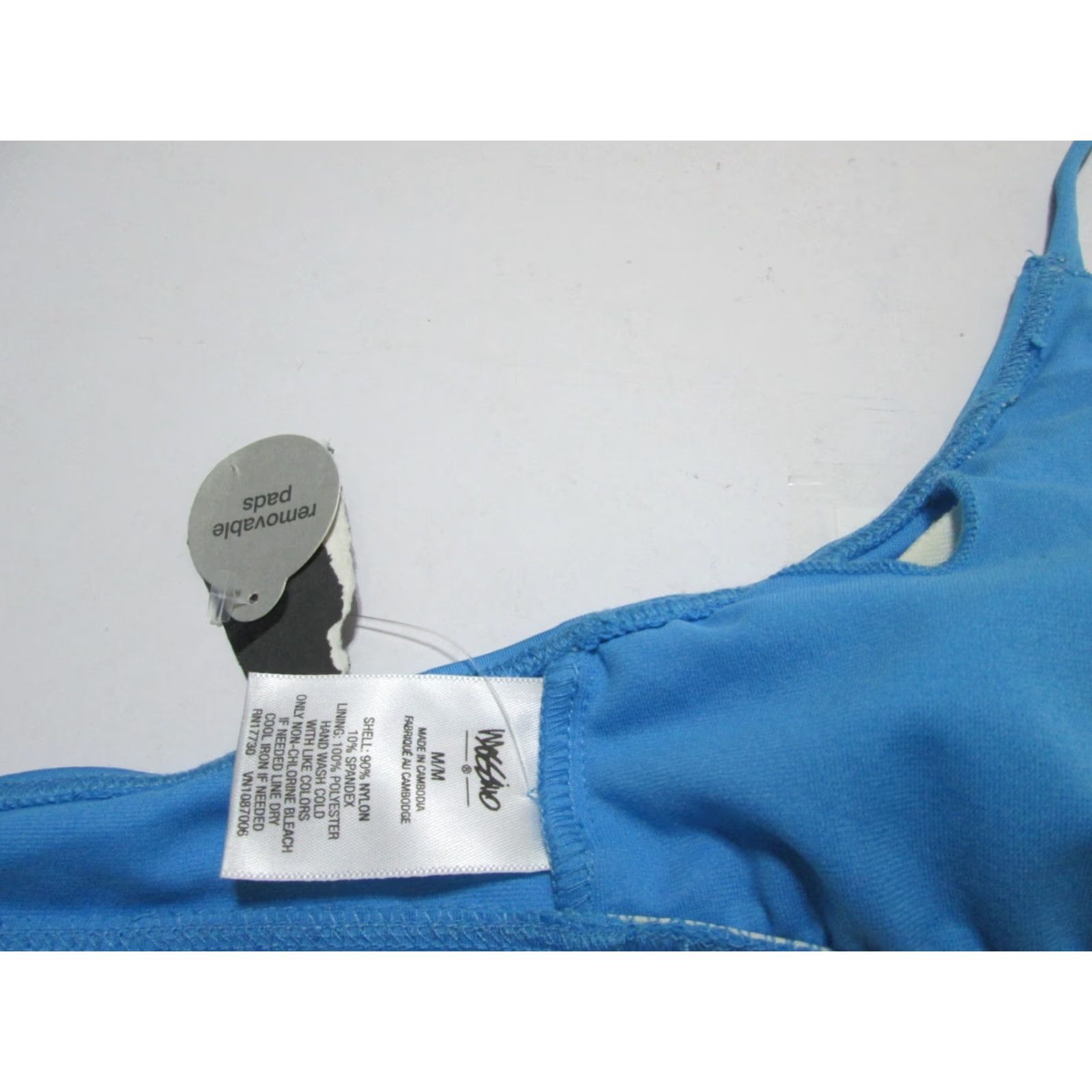 Mossimo Mossimo Womens Bikini Top Blue Bralette Lined Halter Swim Beachwear Size M Size M / US 6-8 / IT 42-44 - 5 Thumbnail