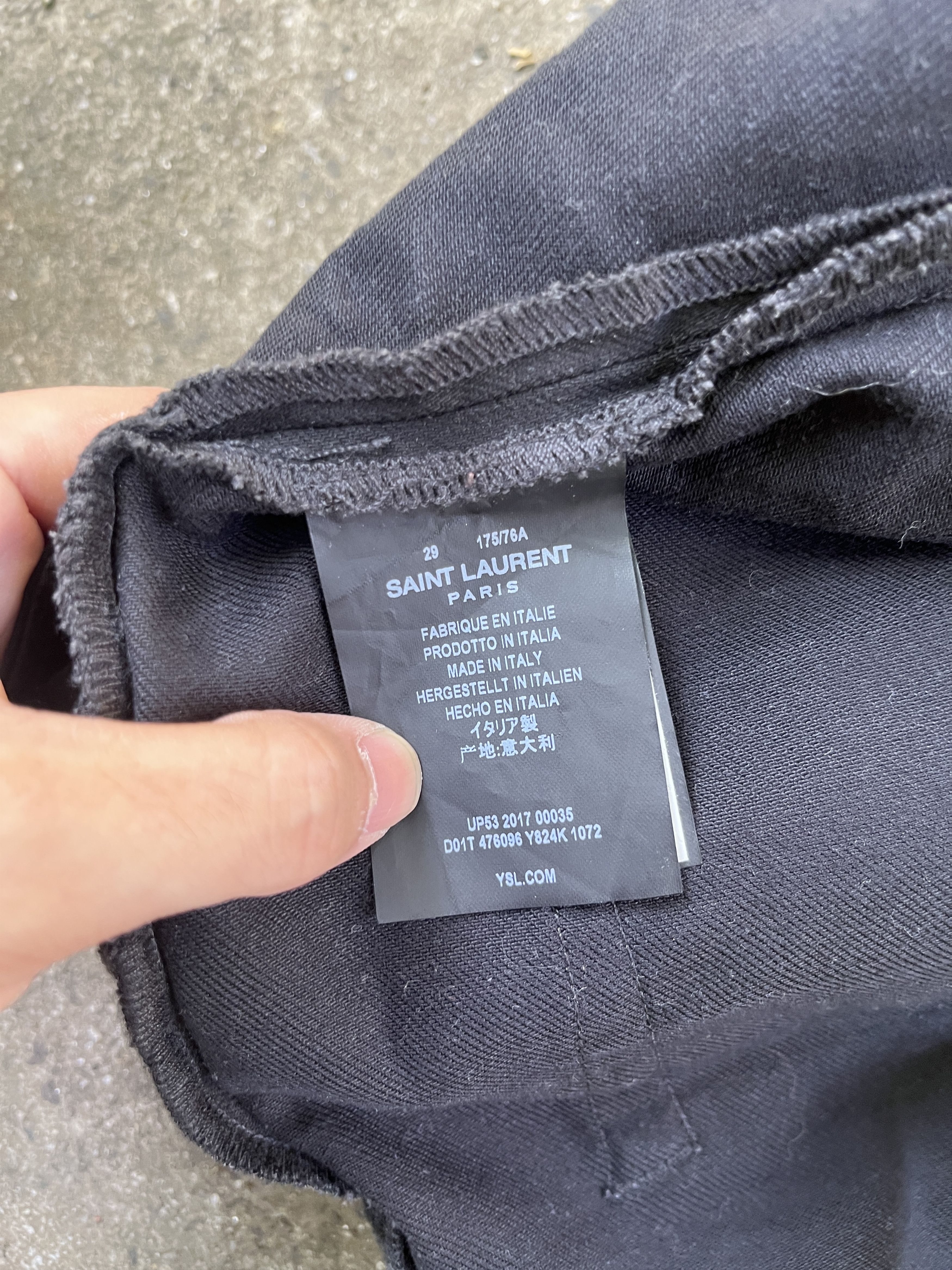 Saint Laurent Paris Saint Laurent D02 Wax Coated Black Denim Jeans Size US 29 - 4 Thumbnail