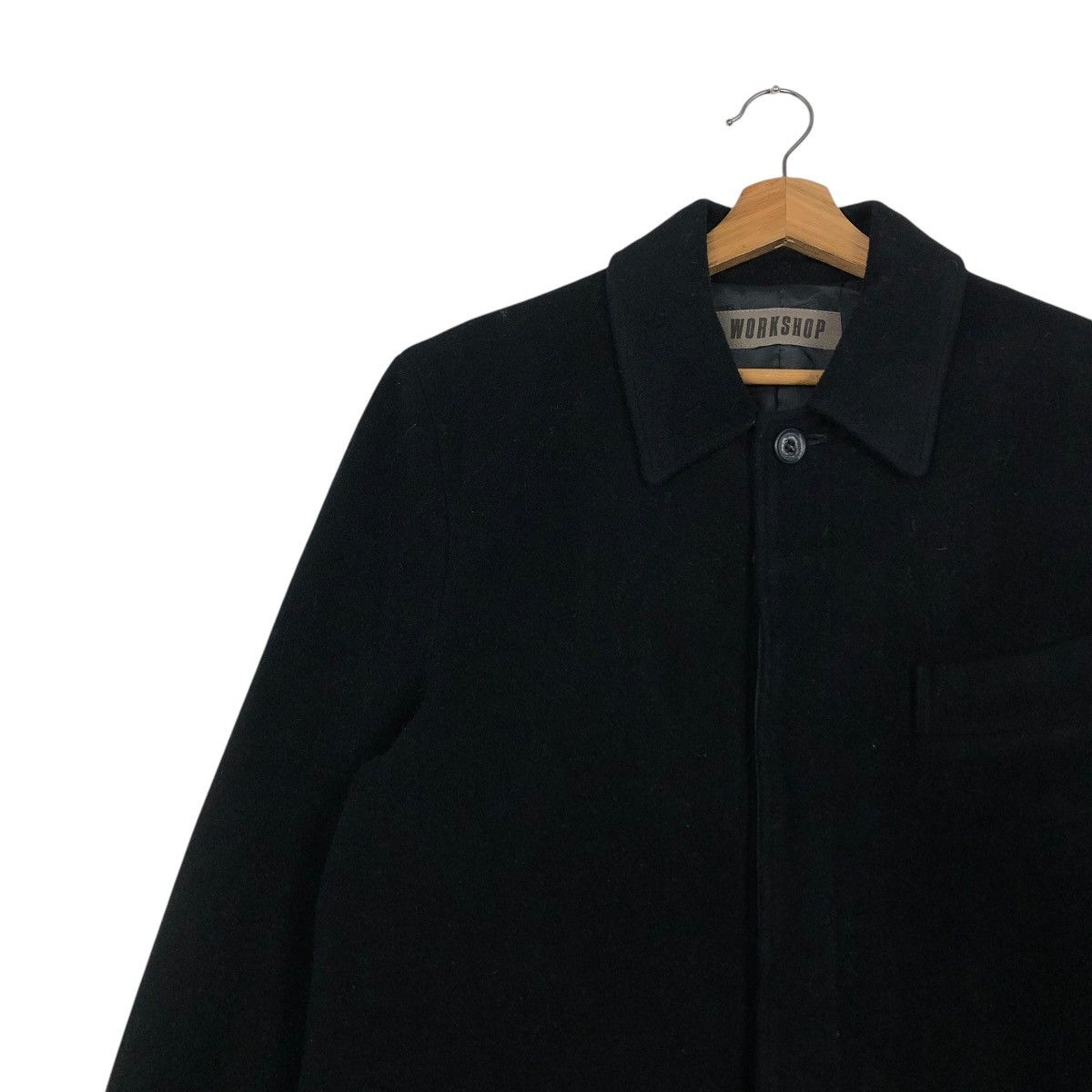 Yohji Yamamoto 🔥VINTAGE WOOL LONG JACKET WORKSHOP YOHJI YAMAMOTO RICH BLACK Size US M / EU 48-50 / 2 - 9 Thumbnail