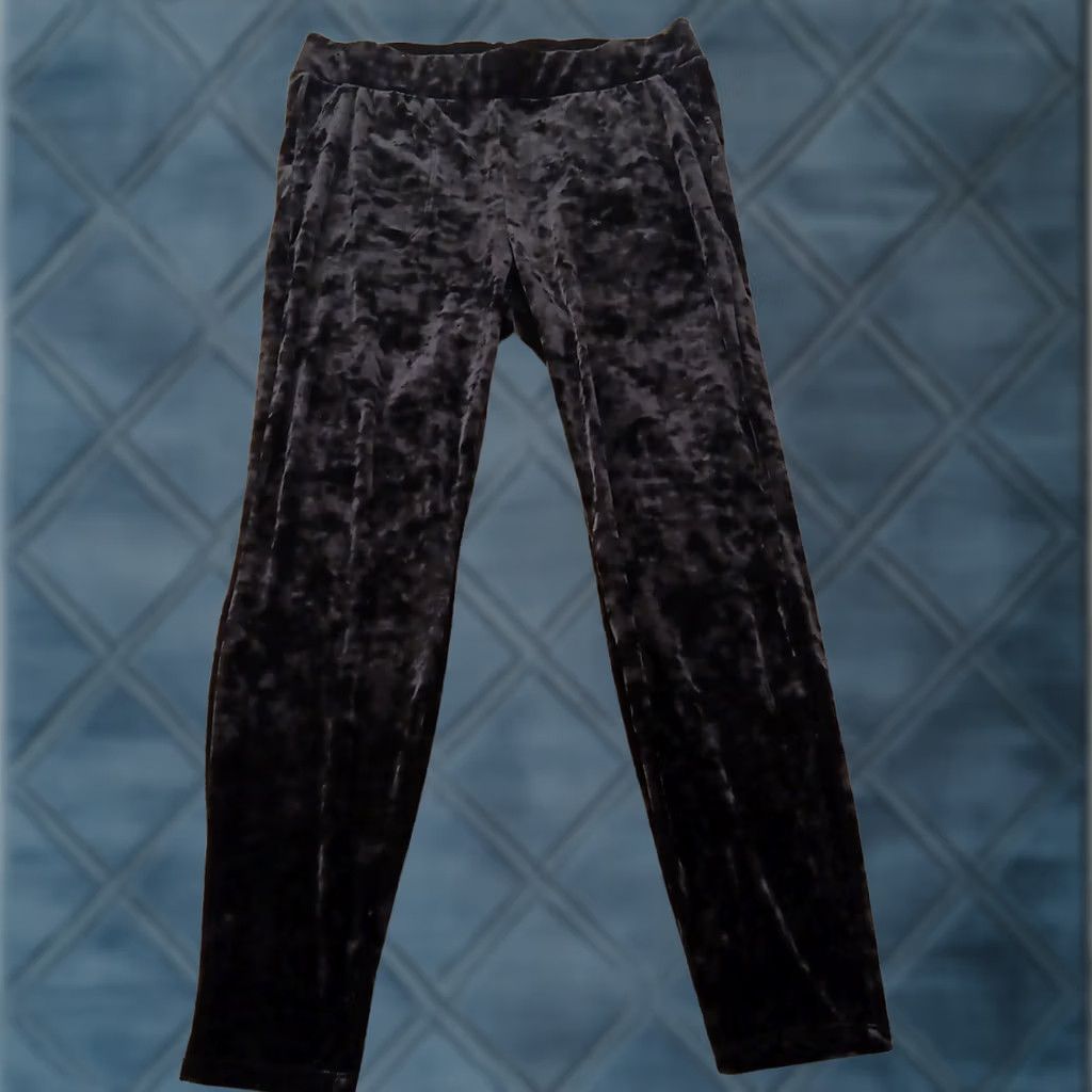 Torrid Torrid Pants Womens Pant Black Velour Ankle Pull On Pockets 30x26 Mid Rise 2 Regular Inseam 26" Size 26" / US 2 / IT 38 - 1 Thumbnail