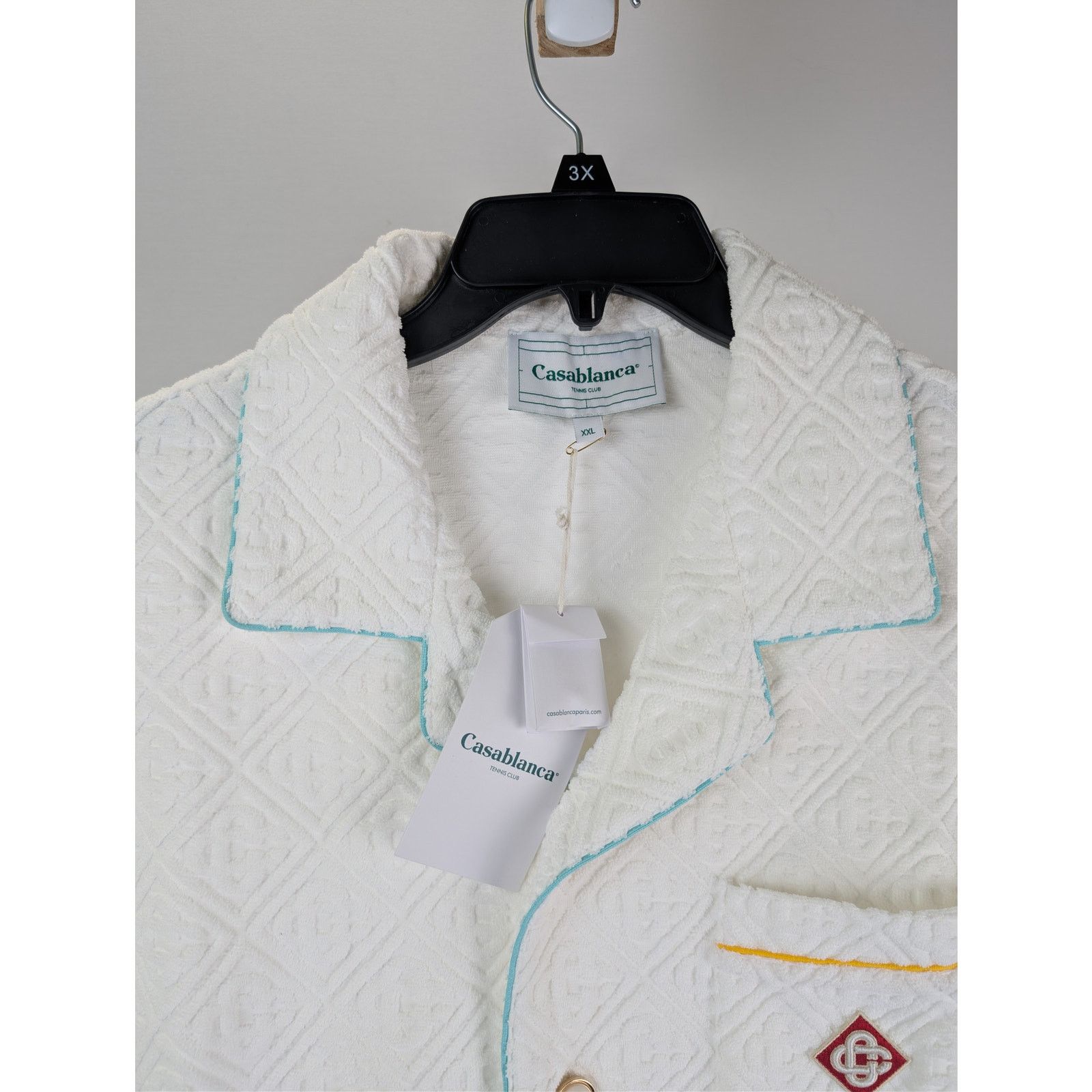 Casablanca o1rshd1 Mens Monogram Towelling Collar Shirt in White Size US XXL / EU 58 / 5 - 7 Thumbnail