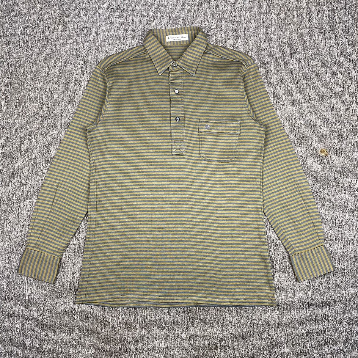 Christian Dior Monsieur × Designer × Vintage Vintage Christian Dior Monsieur Stripe Pocket Polo Size US M / EU 48-50 / 2 - 2 Thumbnail