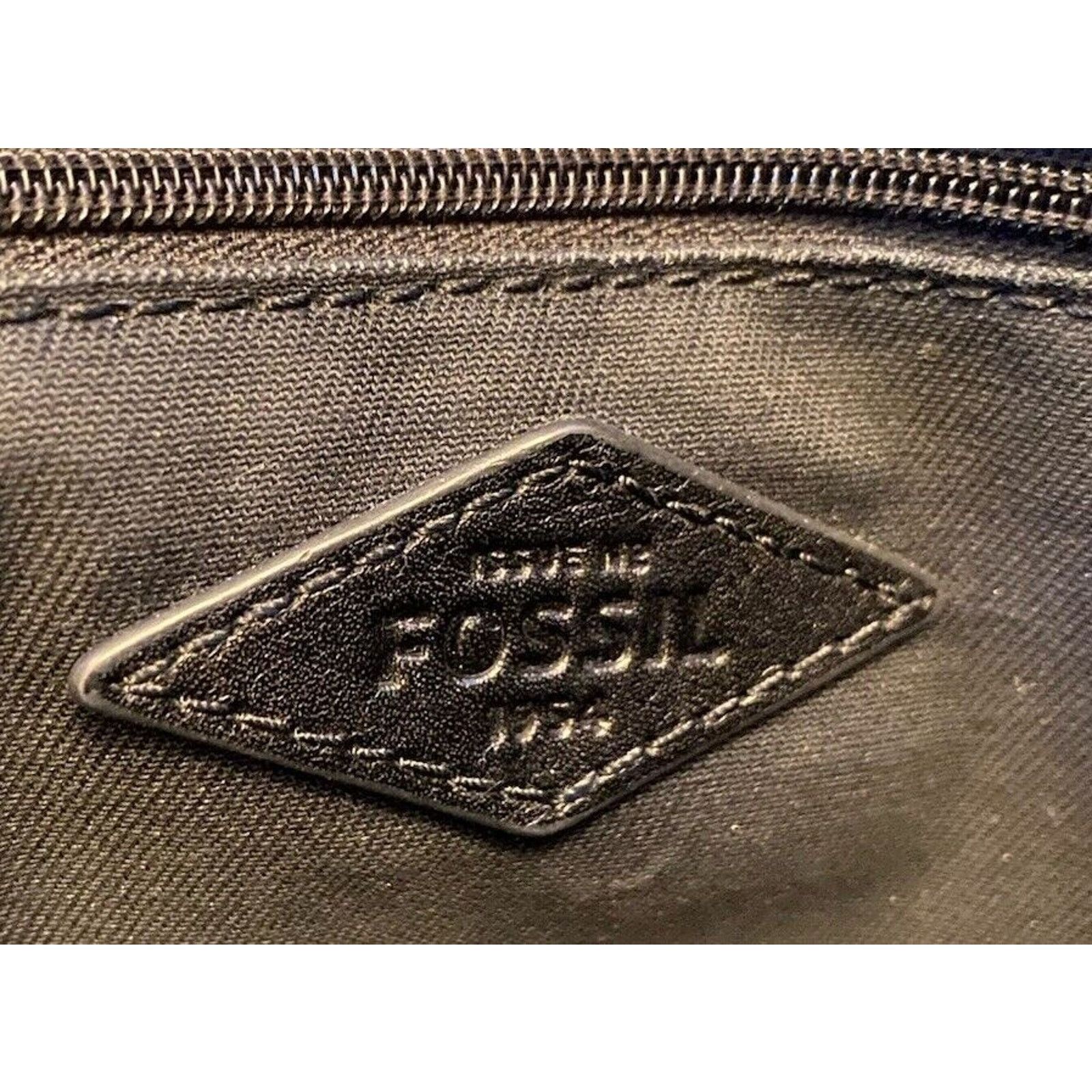 Fossil VTG Fossil Saddle Flap Soft Leather Bag Womens Handbag Black Size ONE SIZE - 7 Thumbnail