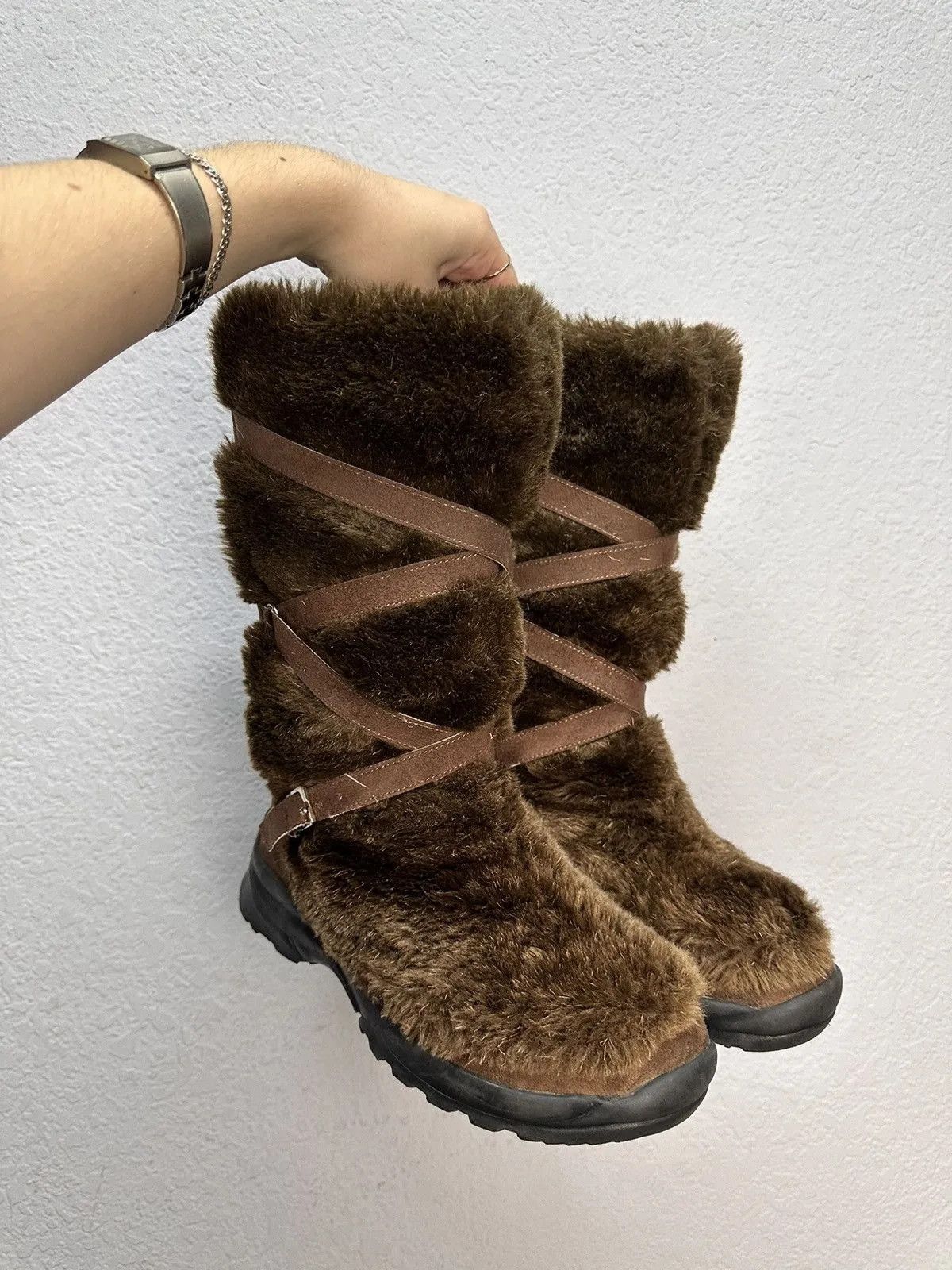 Moon Boot Ifsixwasnine Boots Brown Fur Leather Vintage Mohair Japan Size US 8 / EU 41 - 2 Thumbnail
