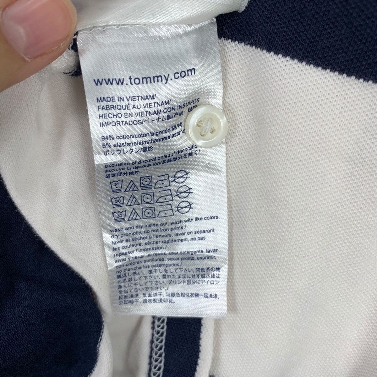 Tommy Hilfiger TOMMY HILFIGER USA Gold Crest Logo Striped Polo Tee Shirt Size L / US 10 / IT 46 - 9 Thumbnail