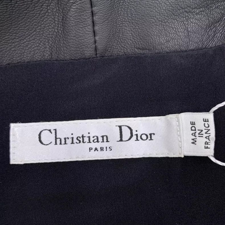 Dior Black Leather Zippered Dress by Christian Dior-2505 Size S / US 4 / IT 40 - 5 Thumbnail