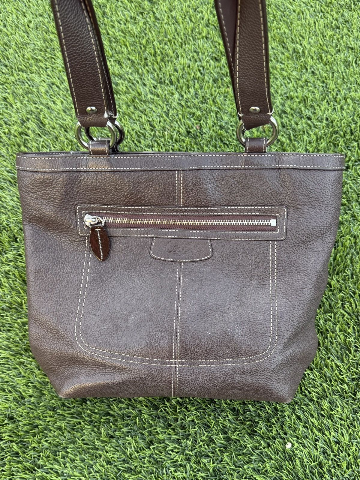 Coach Vintage y2k brown pebble leather Coach bag Size ONE SIZE - 7 Thumbnail