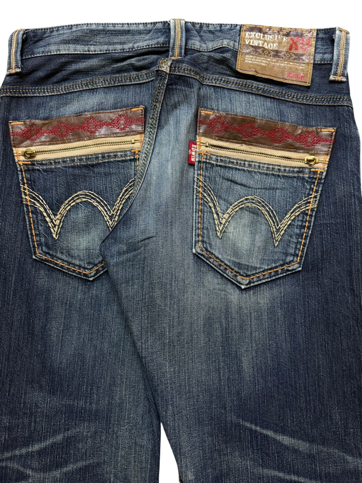 Edwin Vintage 90s Edwin XV Blue Faded Wash Distress Wide Leg Loose Size US 34 / EU 50 - 5 Thumbnail