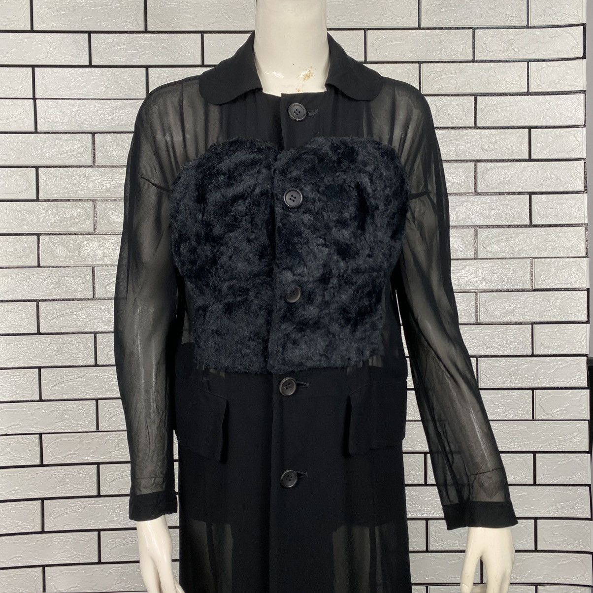 Comme des Garcons 🔥AD2015 COMME DES GARCONS SHEER DRAPED DUSTER DRESS RUNWAY Size XS / US 0-2 / IT 36-38 - 5 Thumbnail