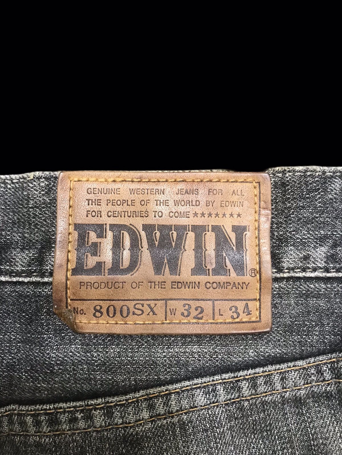 Edwin 💥THRASHED💥ARCHVL EDWIN 800SX BOTTOM DISTRESSED DENIM F244 Size US 31 - 12 Thumbnail