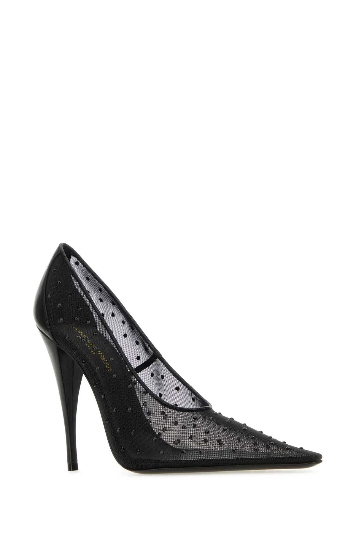 Saint Laurent Paris o1s1wg110125 763431 Champagne Pumps In Rhinestone Mesh Size US 7 / IT 37 - 2 Thumbnail